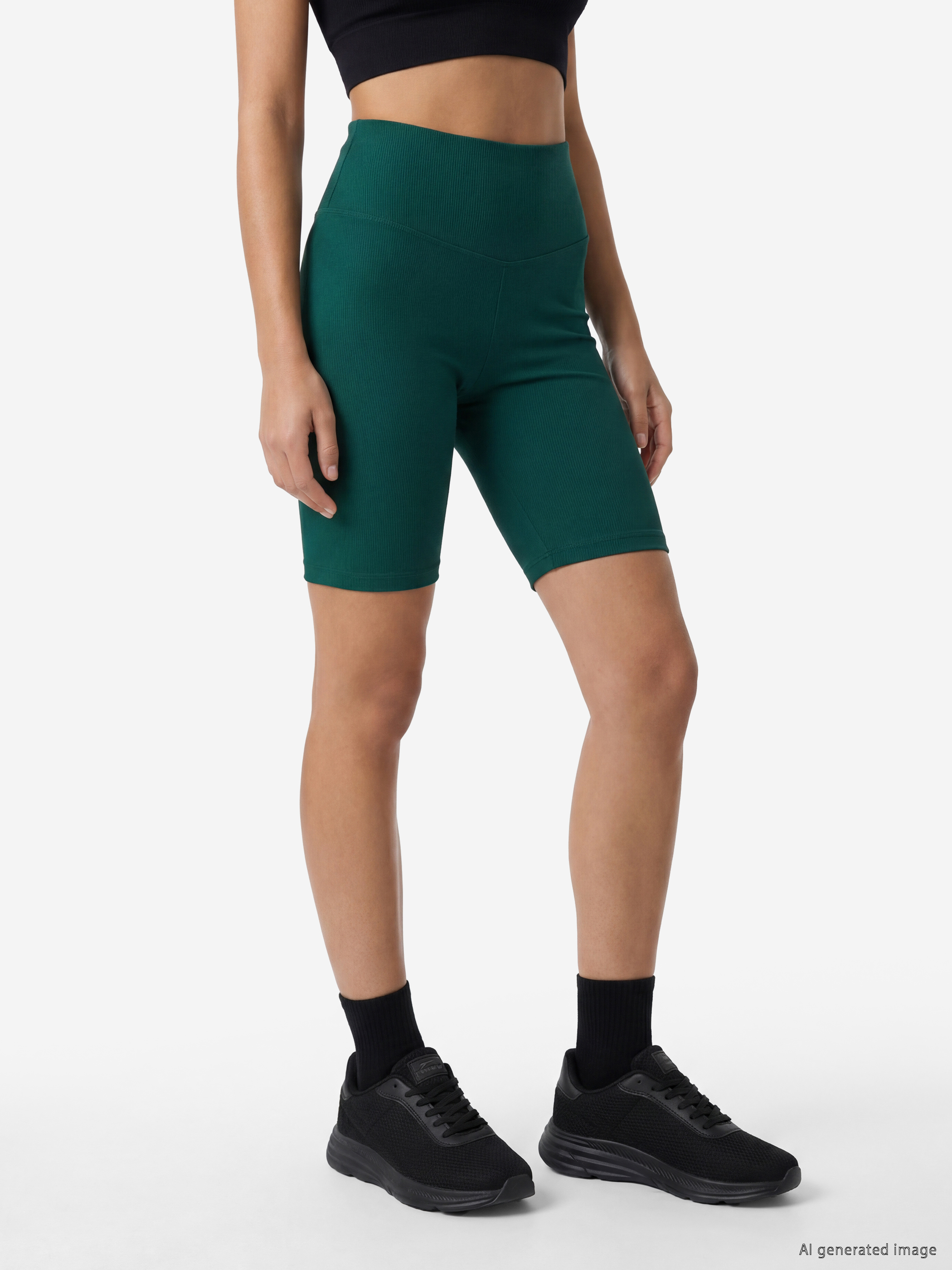 KOOR SPORT Beli Lastikli Kadın Spor Şort Tayt görsel 2