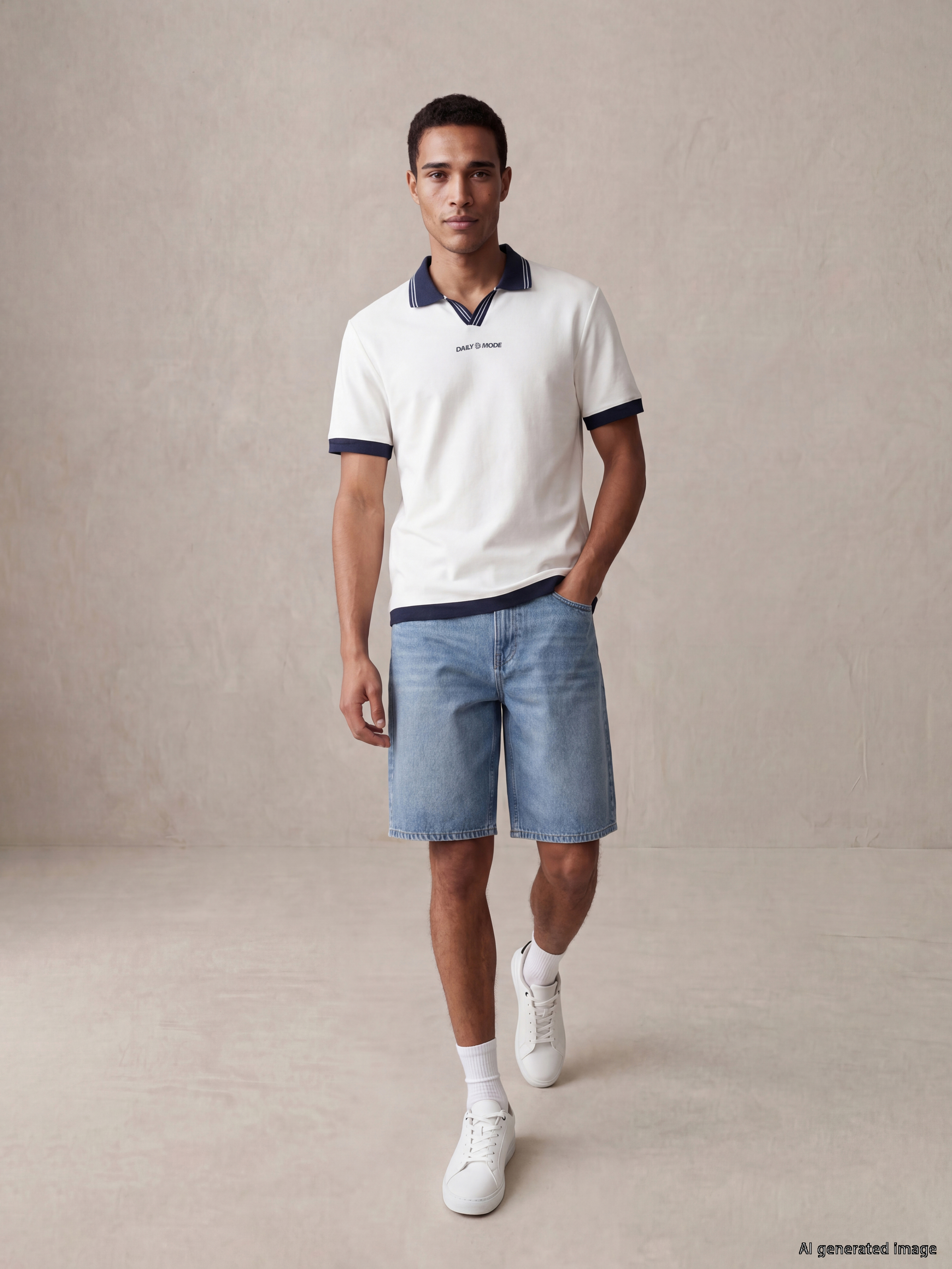 XSIDE Polo Yaka Nakışlı Erkek Tişört görsel 2