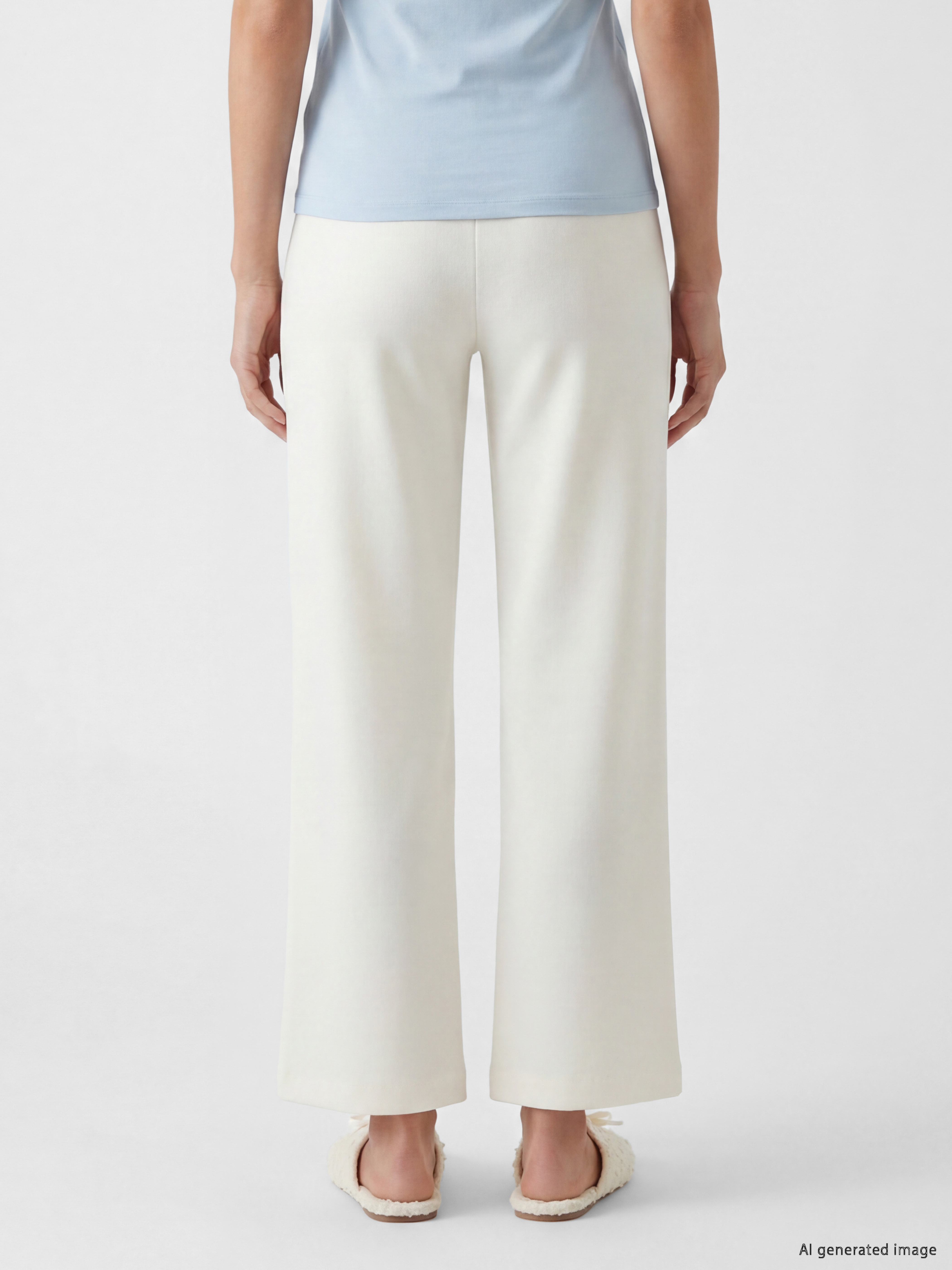 LCWAIKIKI Classic Beli Lastikli Soft Touch Kadın Pantolon görsel 4