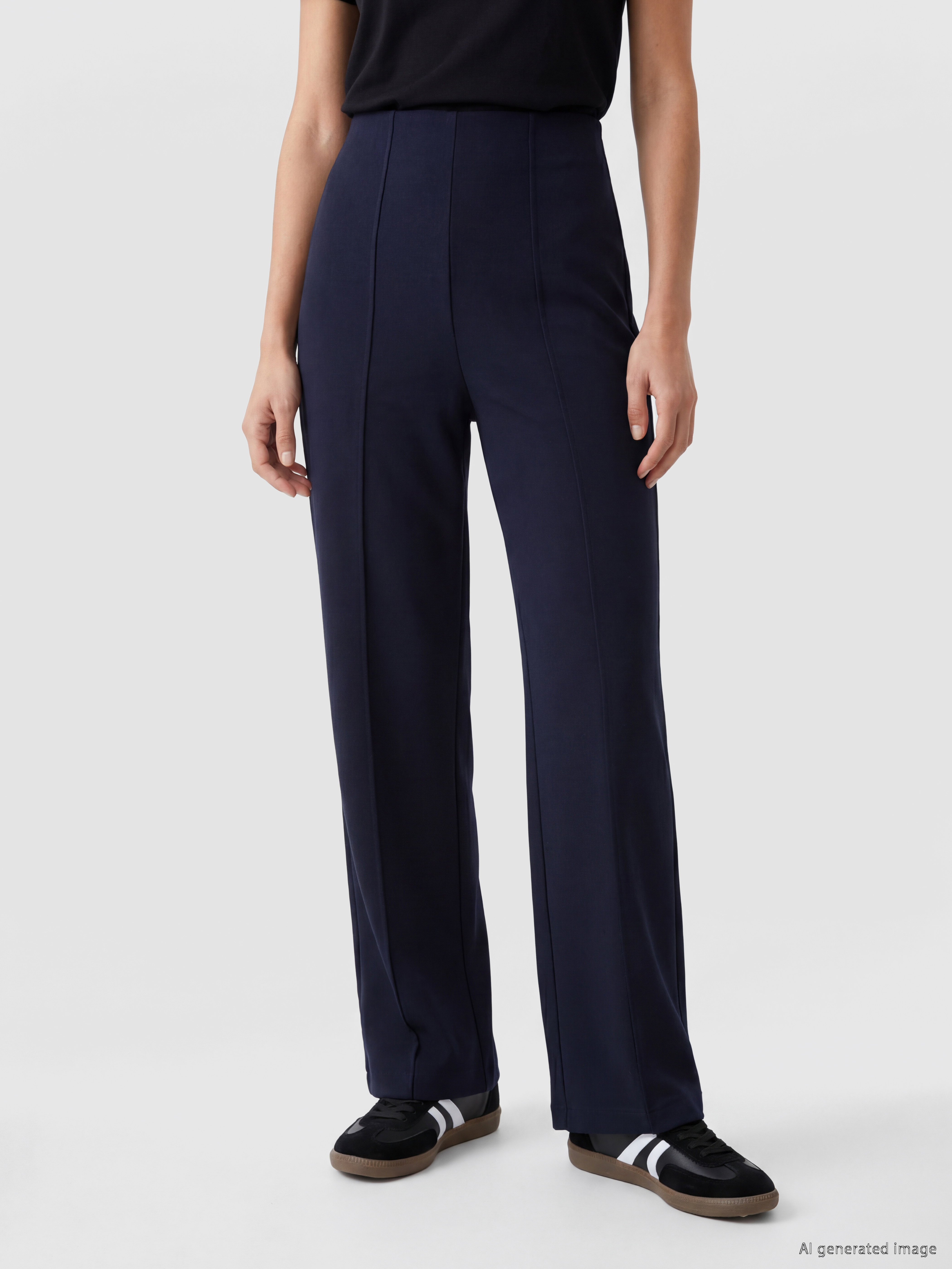 LCWAIKIKI Classic Beli Lastikli Soft Touch Kadın Pantolon görsel 2