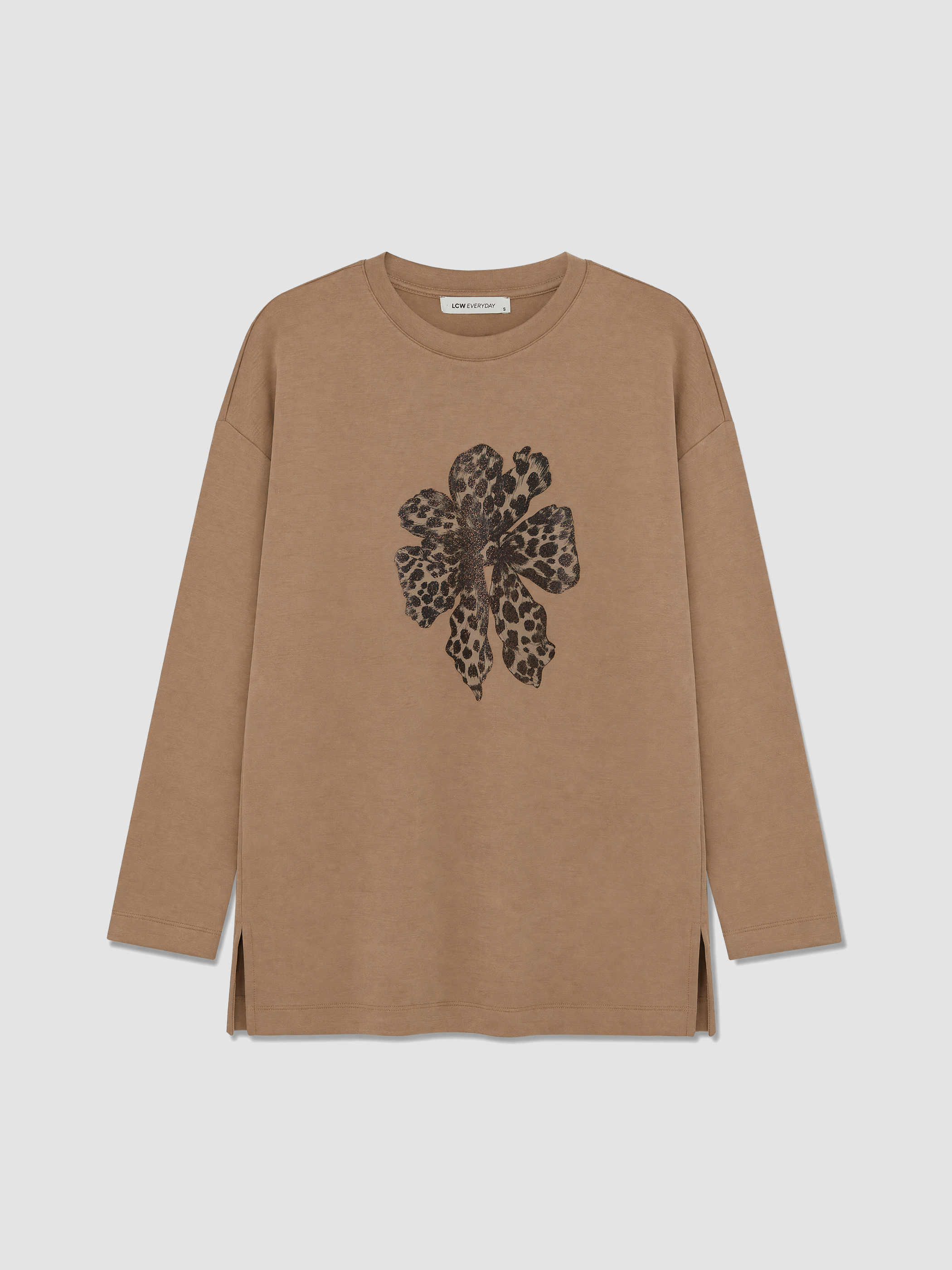 LCW EVERYDAY Çiçekli Oversize Soft Touch Kadın Tunik görsel 5