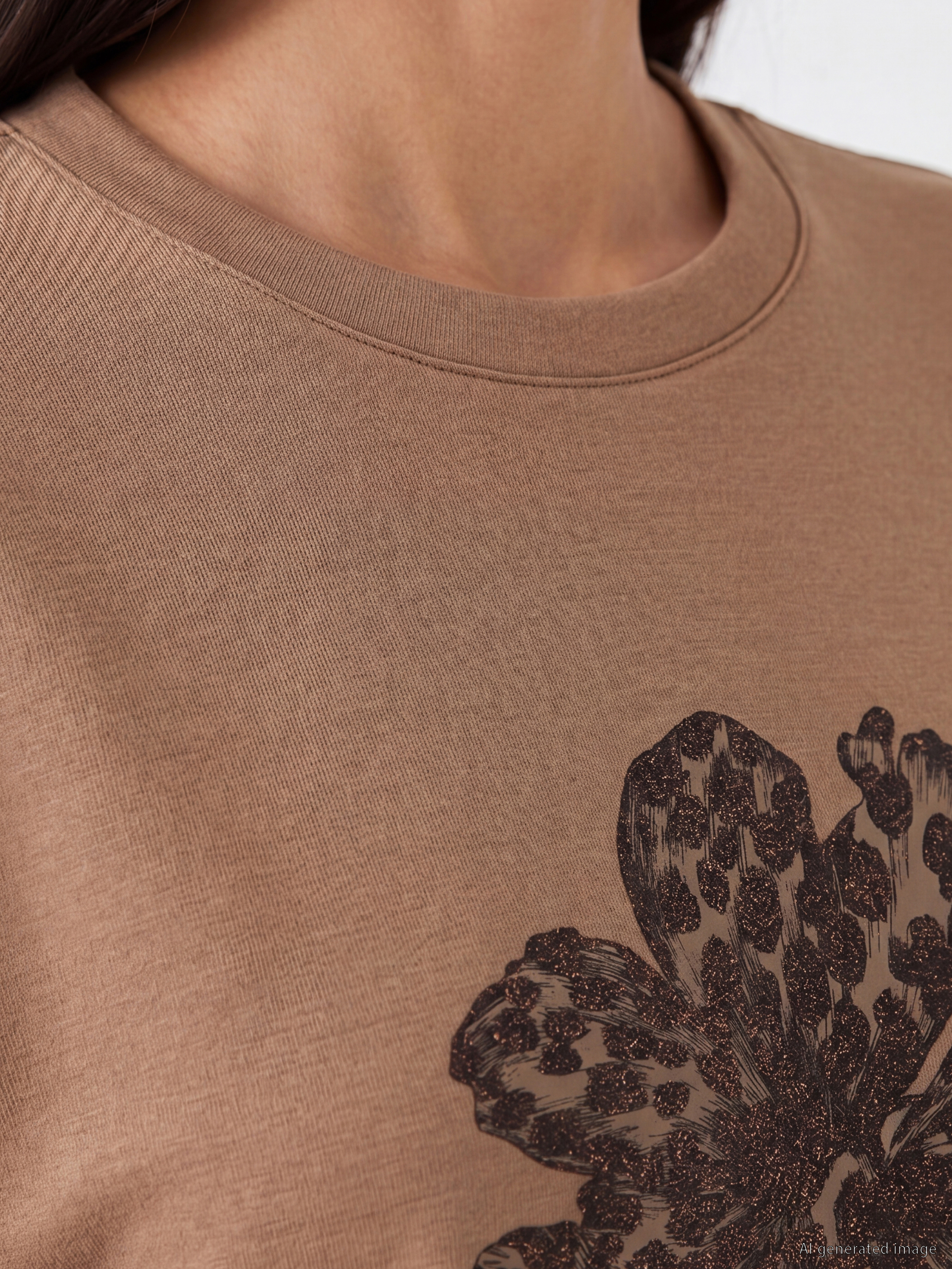 LCW EVERYDAY Çiçekli Oversize Soft Touch Kadın Tunik görsel 3