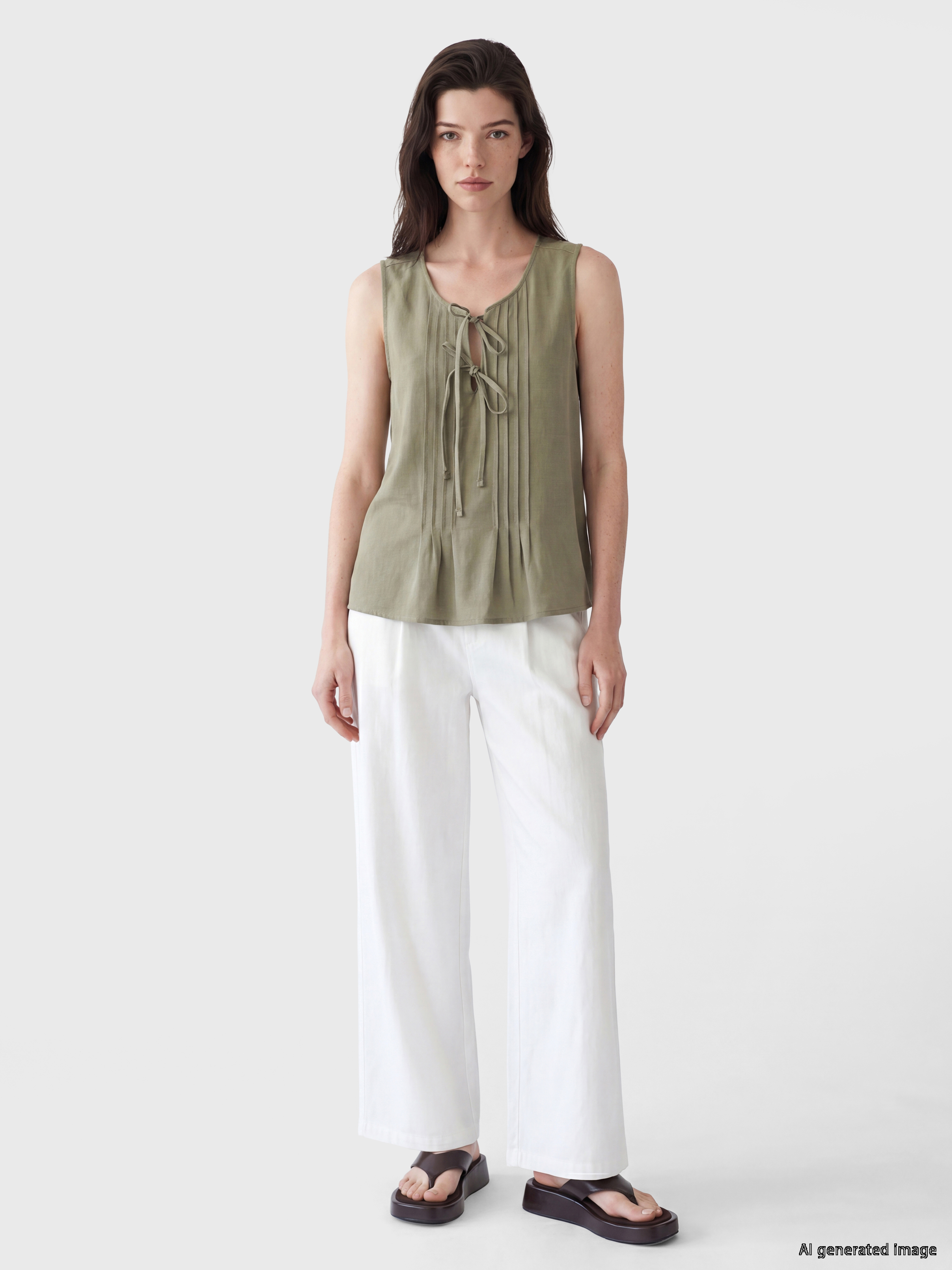 LCW Comfort Bağlamalı Yaka Pileli Bluz görsel 2