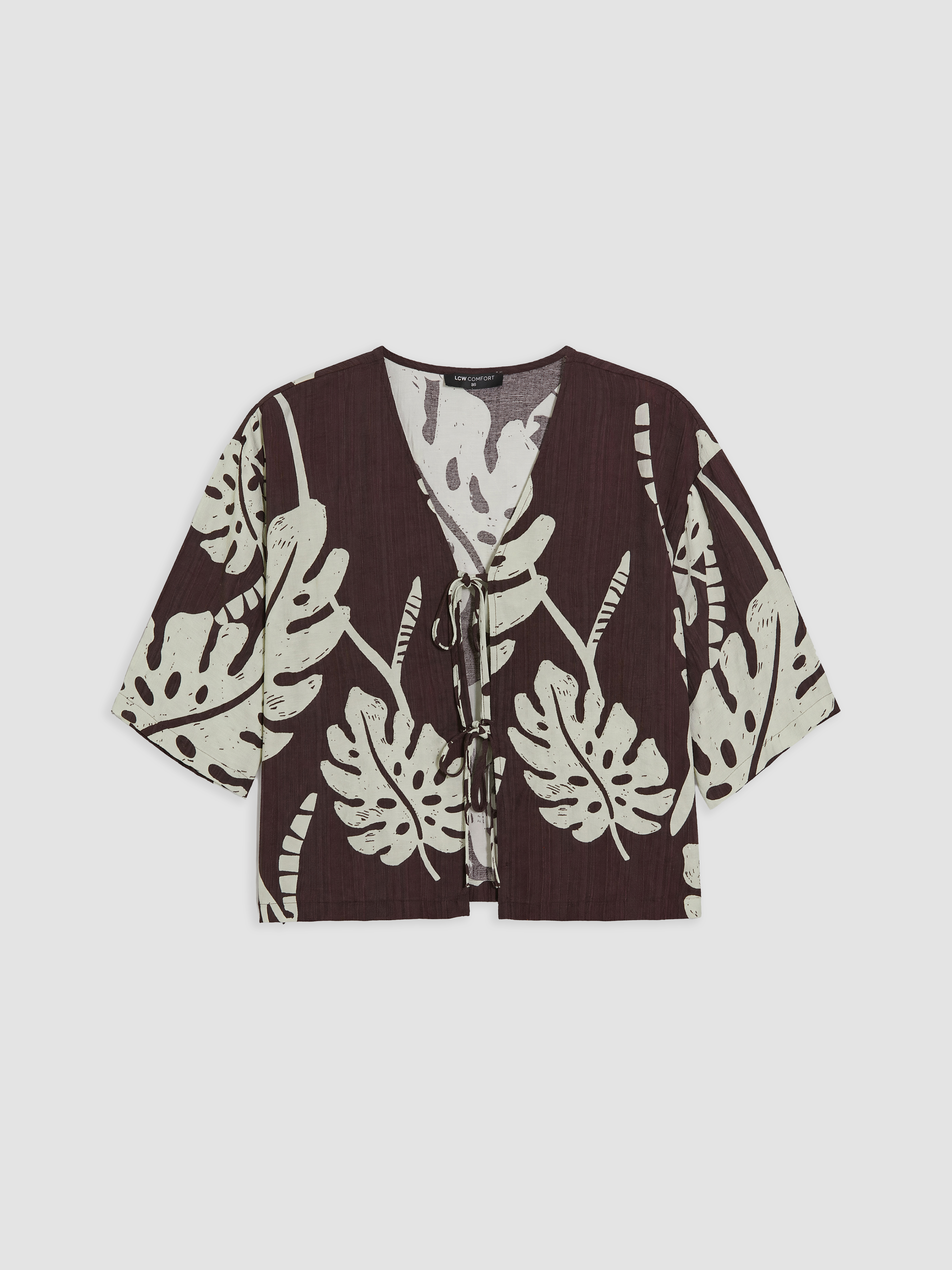 LCW Comfort V Yaka Desenli Bluz görsel 5