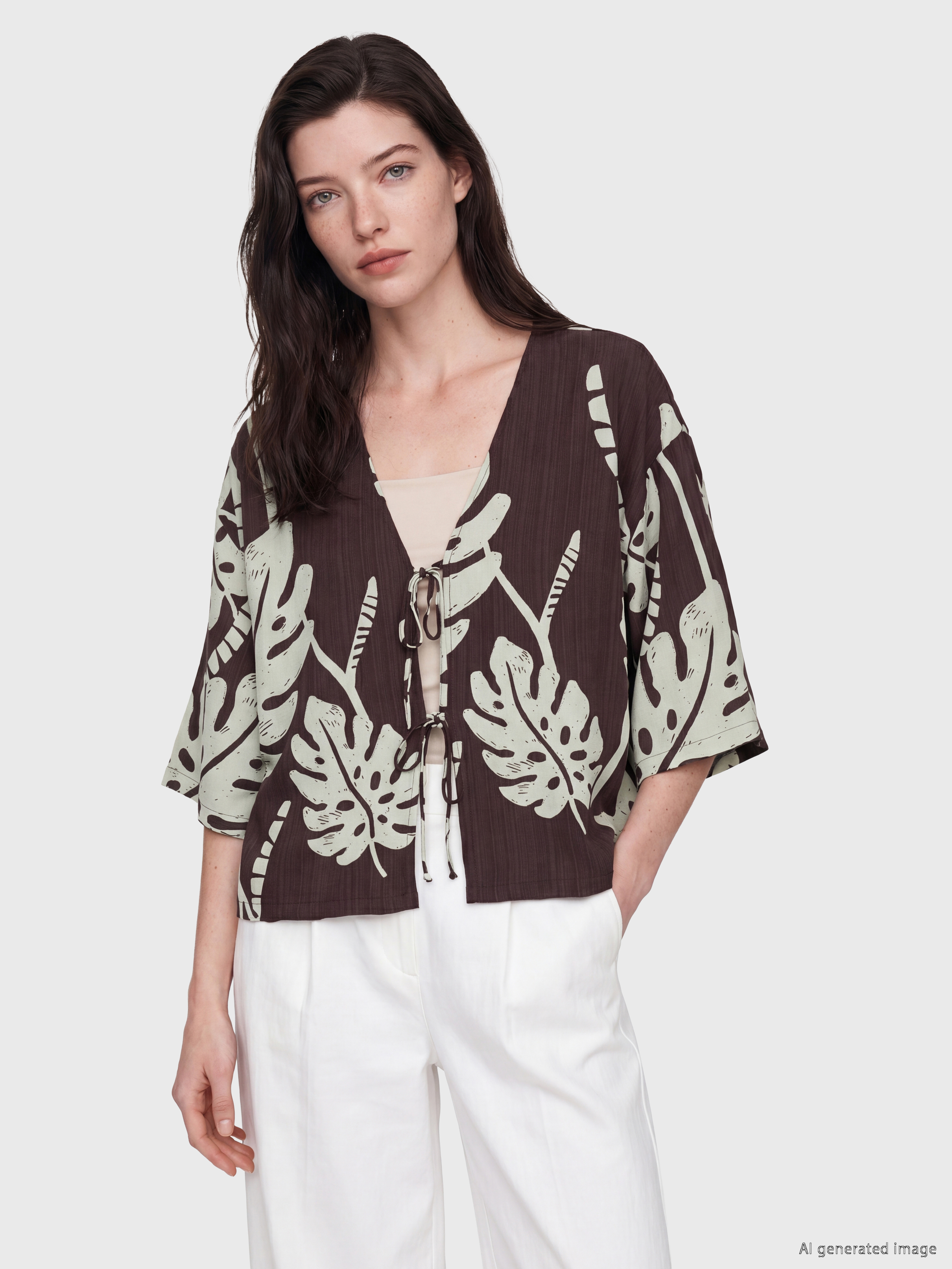 LCW Comfort V Yaka Desenli Bluz