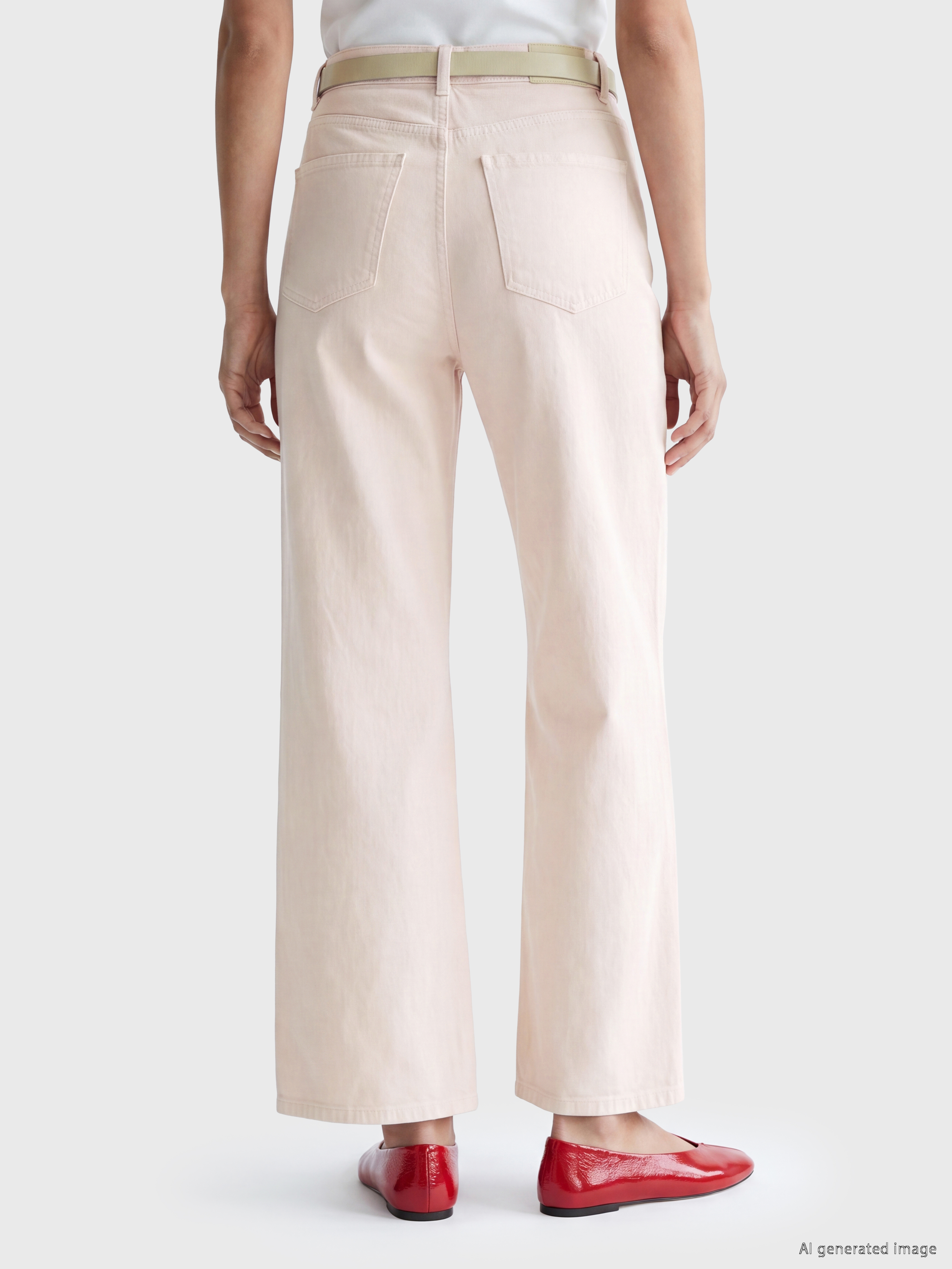 LCW EVERYDAY Beli Kemerli Wideleg Kadın Jean Pantolon görsel 3