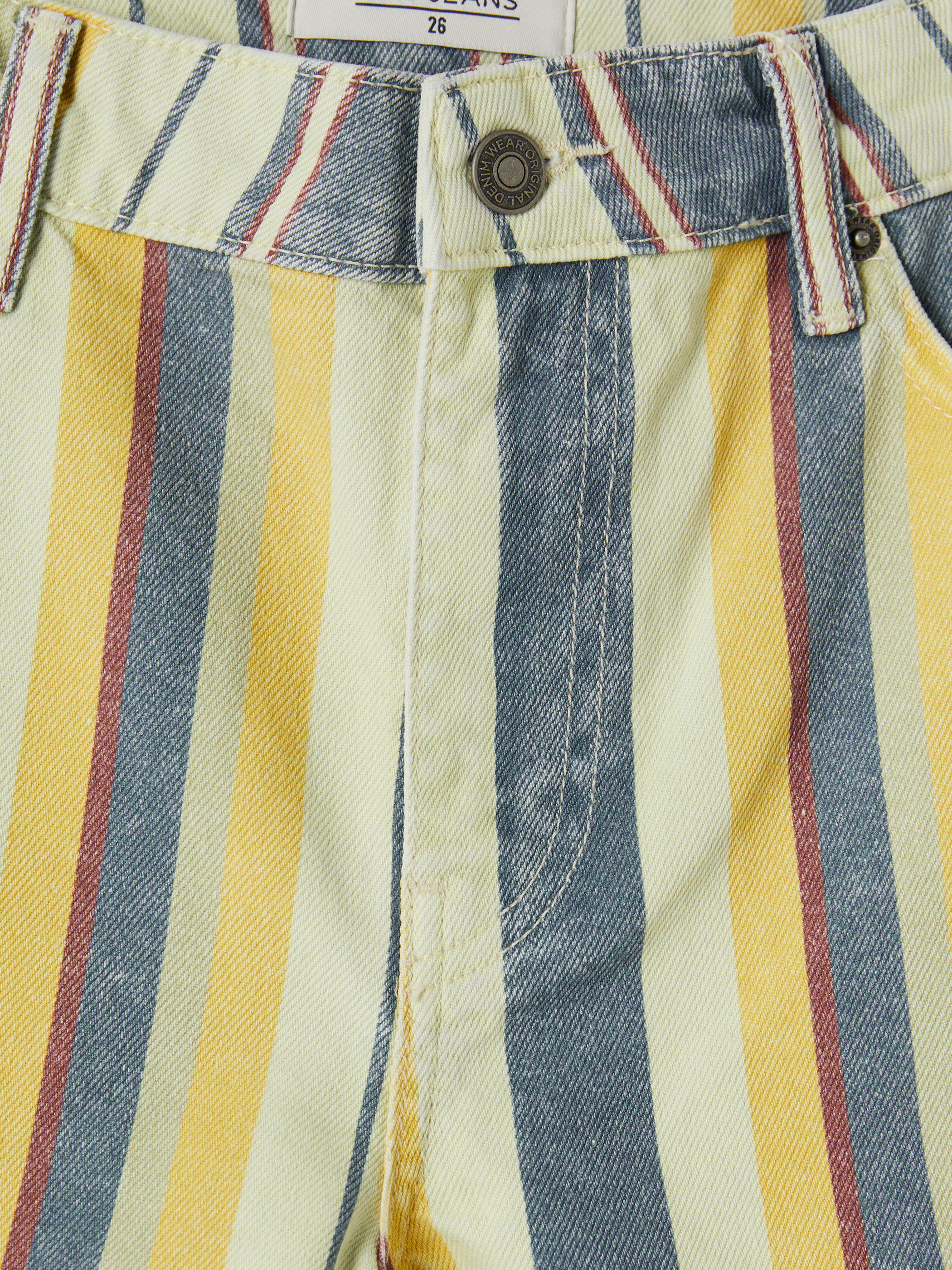 LCW Jeans Yüksek Bel Çizgili Kadın Jean Şort görsel 6
