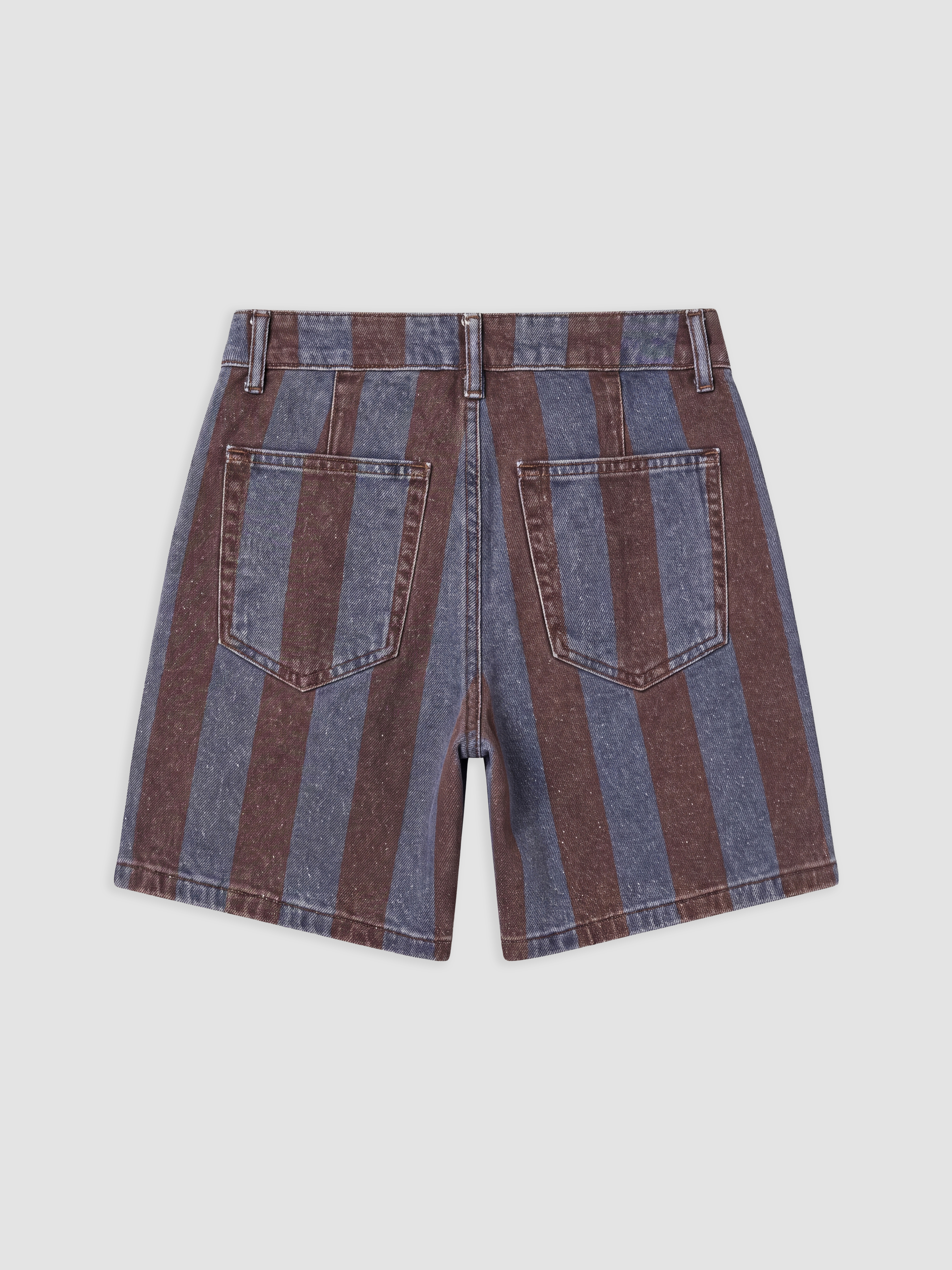 LCW Jeans Yüksek Bel Çizgili Kadın Jean Şort görsel 2