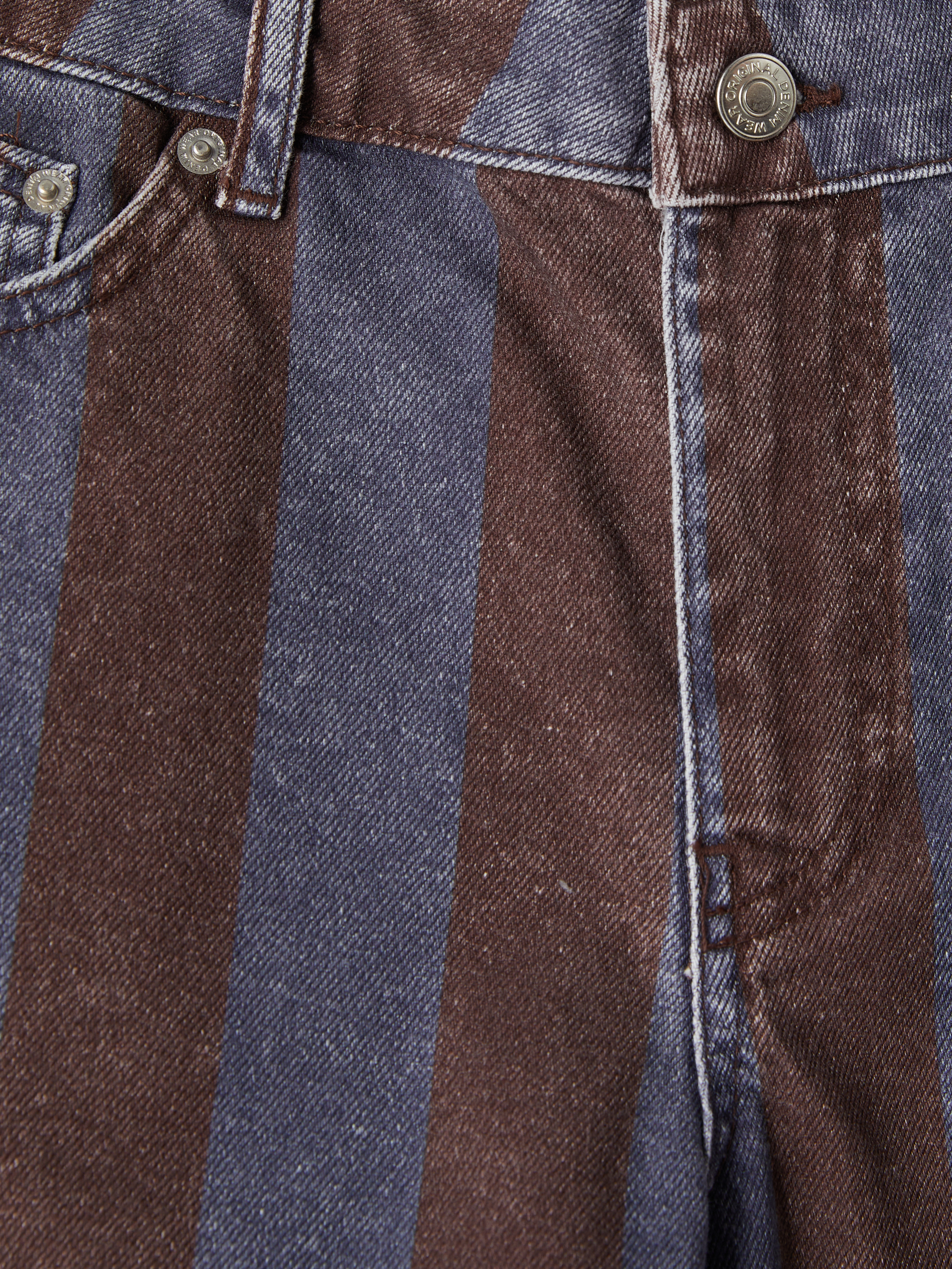 LCW Jeans Yüksek Bel Çizgili Kadın Jean Şort görsel 3