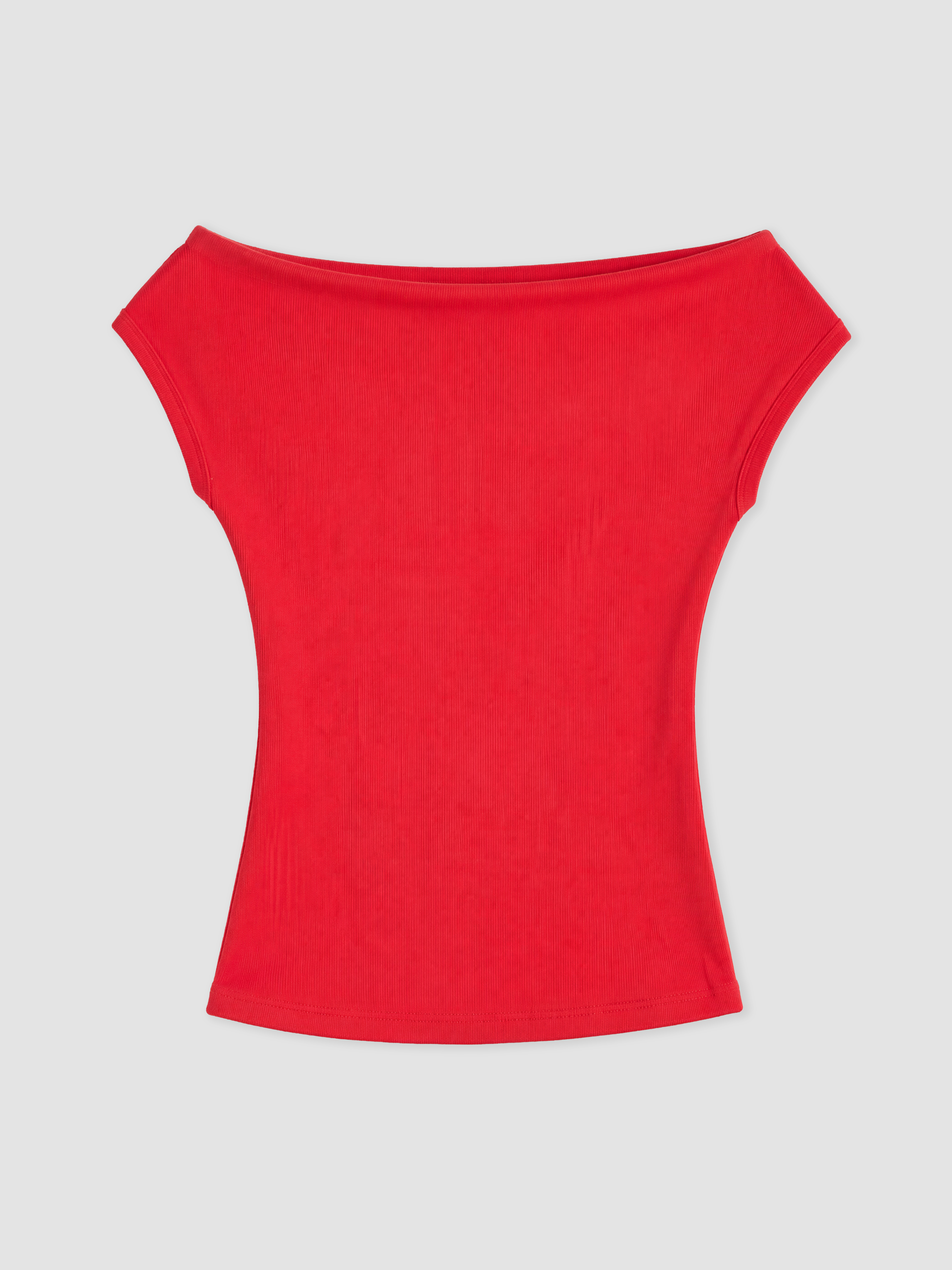 LCW Vision Kayık Yaka Kadın Fitilli Tişört görsel 6