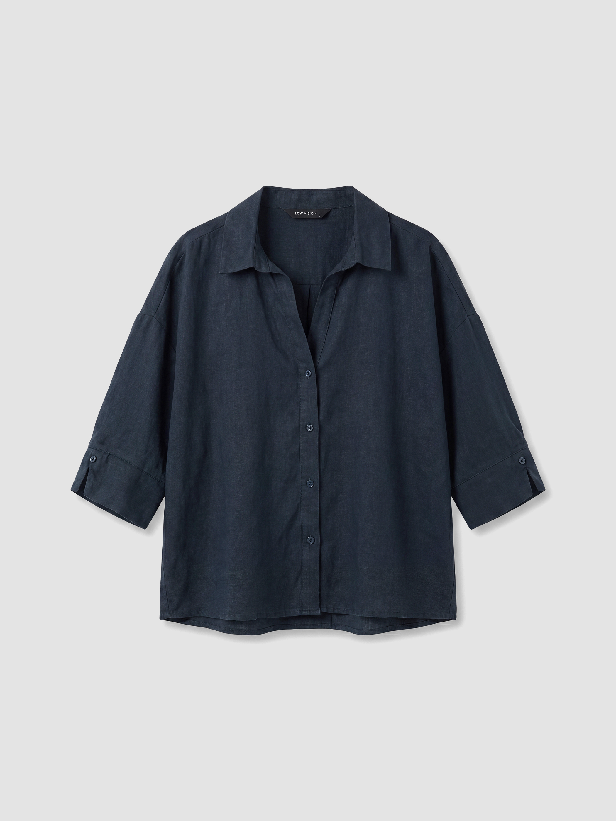 LCW Vision Oversize Kadın %100 Keten Gömlek görsel 5