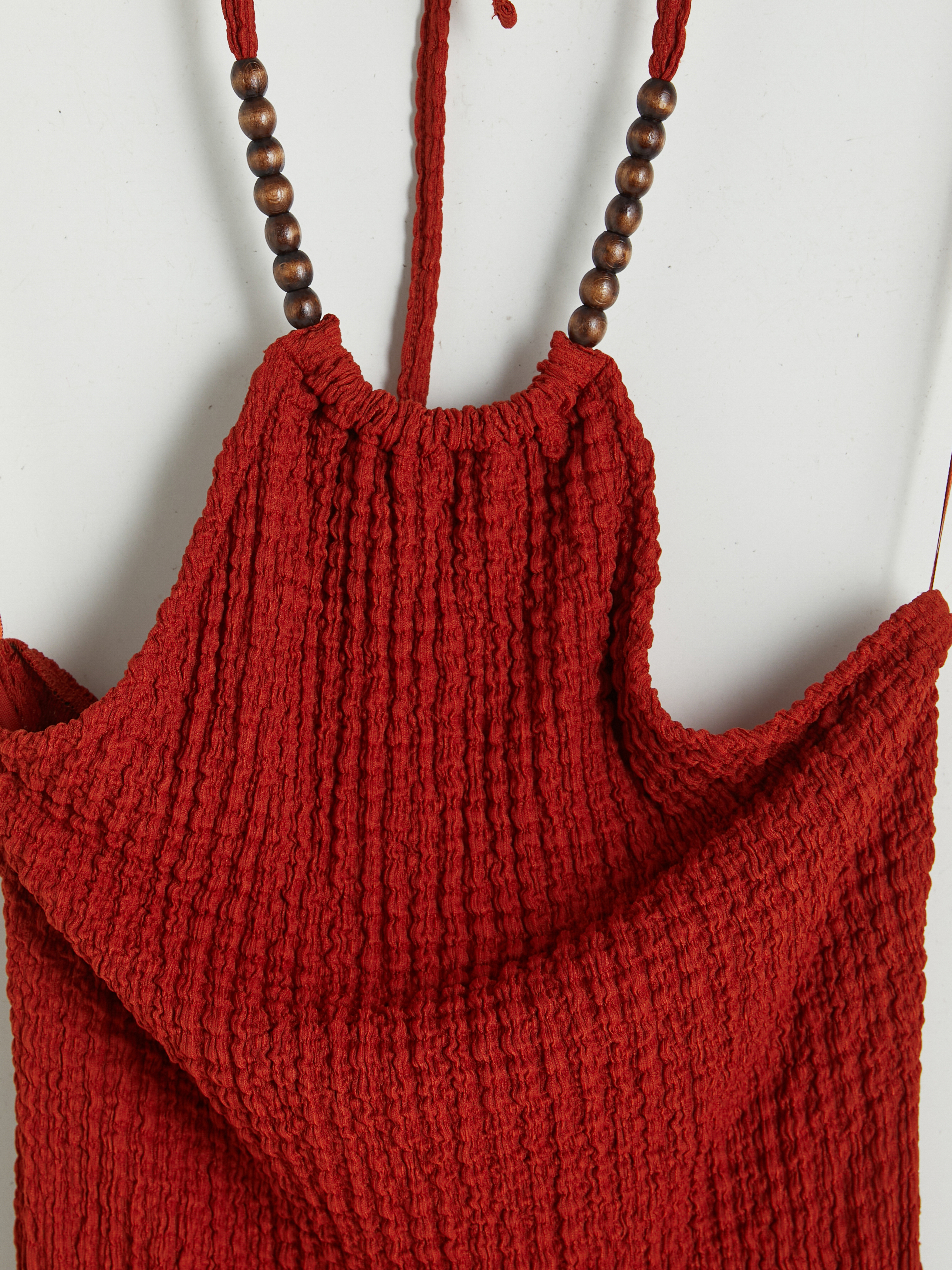 LCW Vision Boncuklu Halter Yaka Dokulu Elbise görsel 8