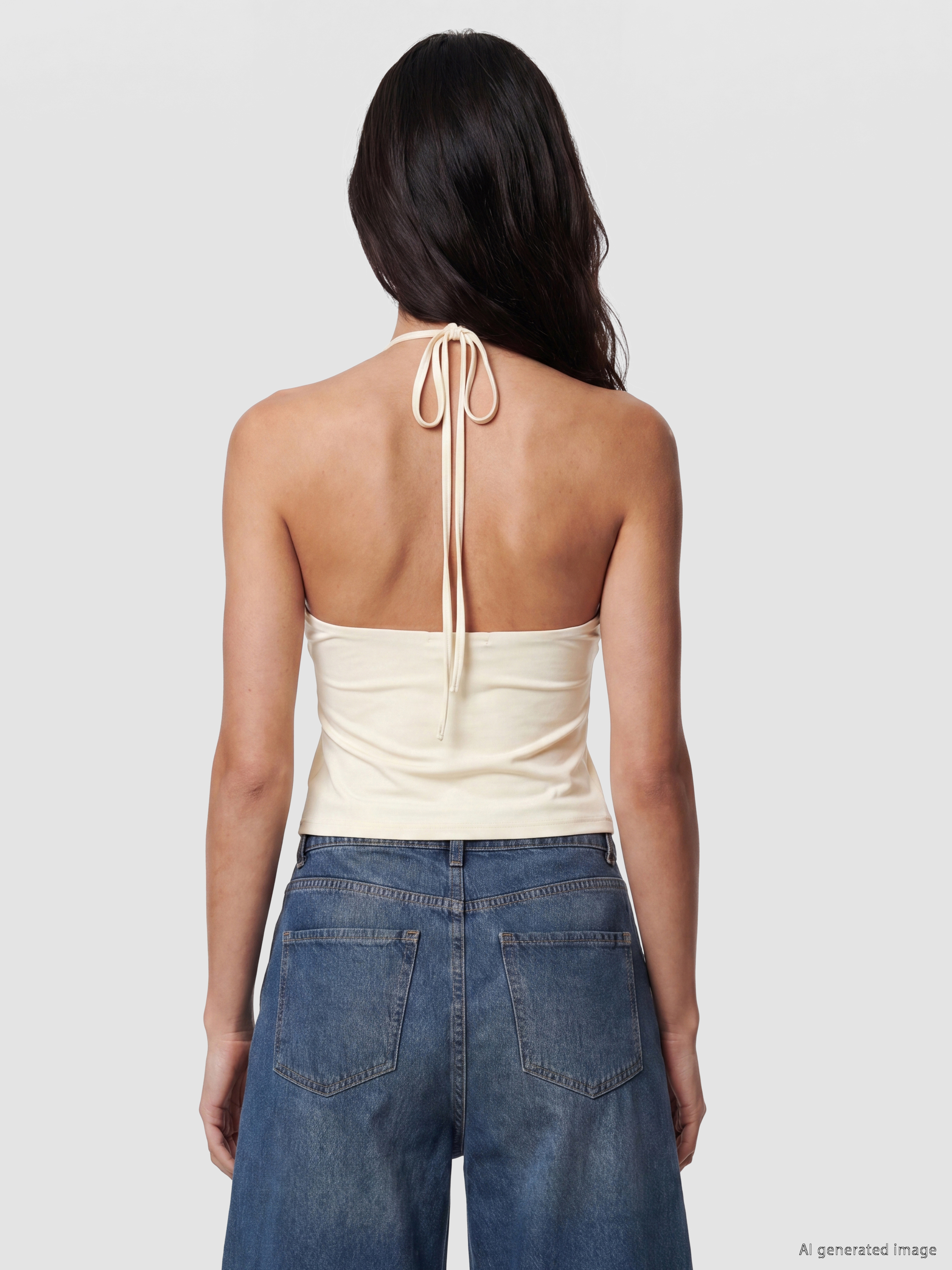 LCW Vision Halter Yaka Büzgülü Bluz görsel 4