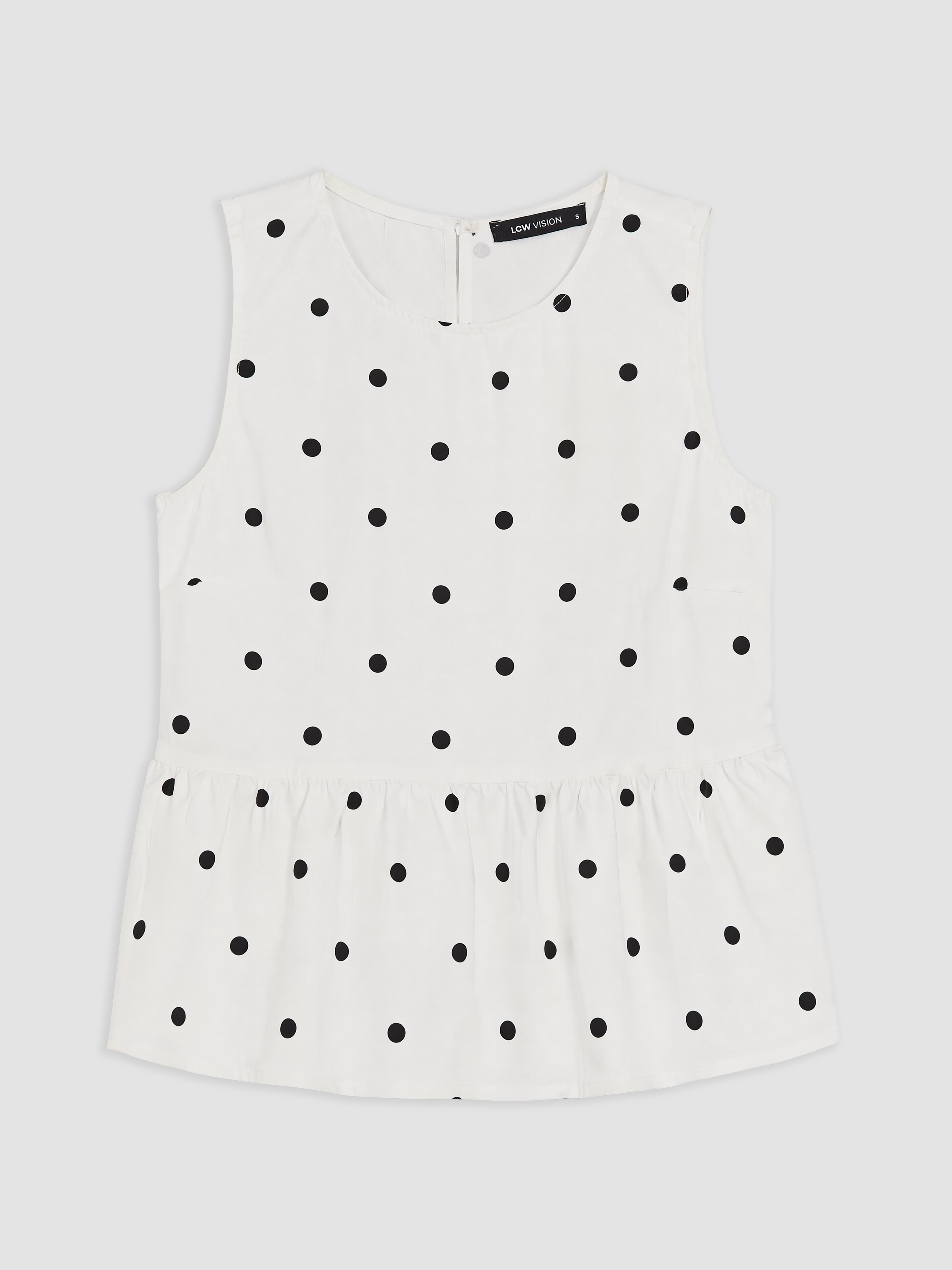LCW Vision Bisiklet Yaka Puantiyeli Peplum Bluz görsel 5