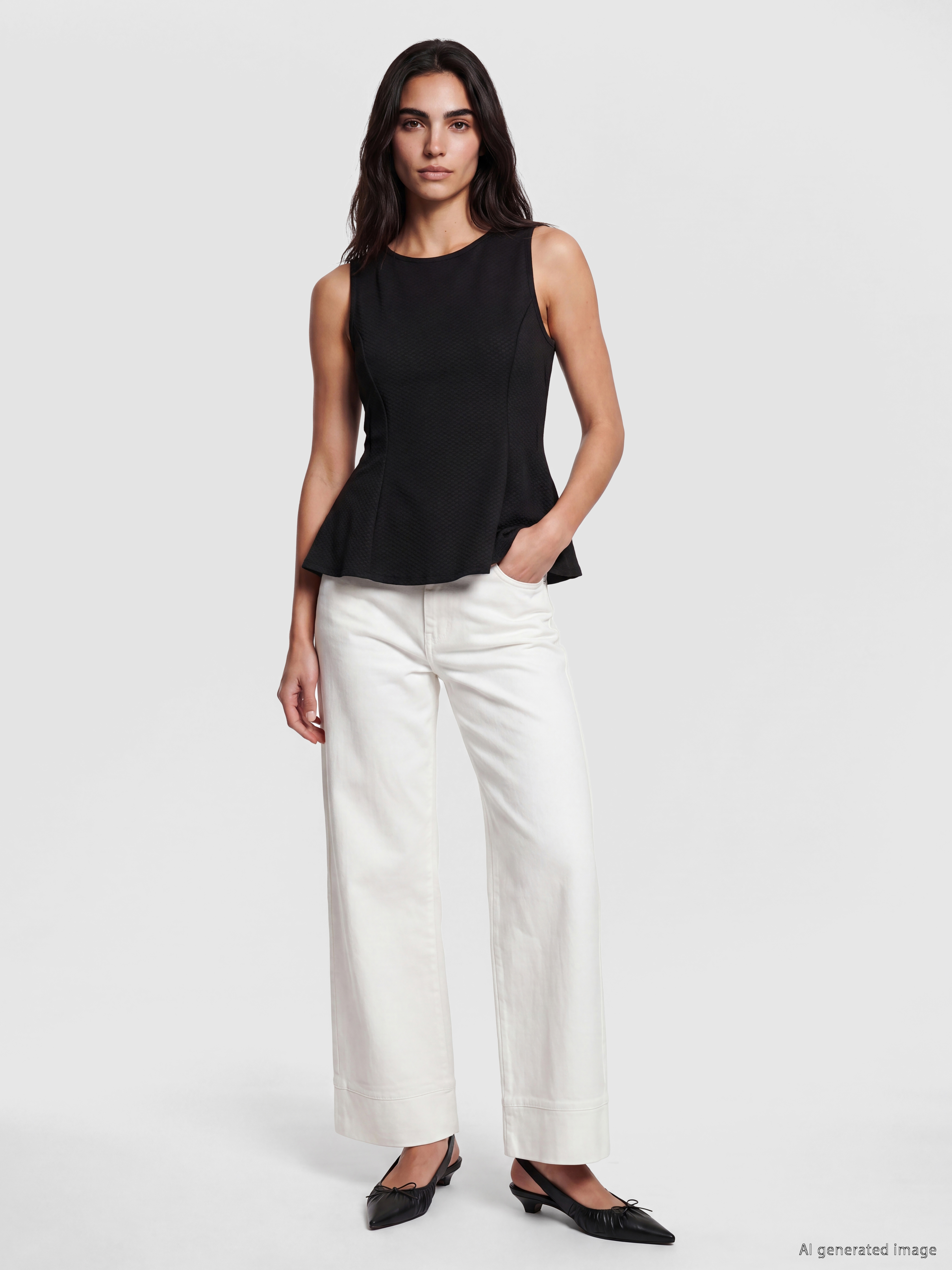 LCW Vision Bisiklet Yaka Peplum Bluz görsel 2