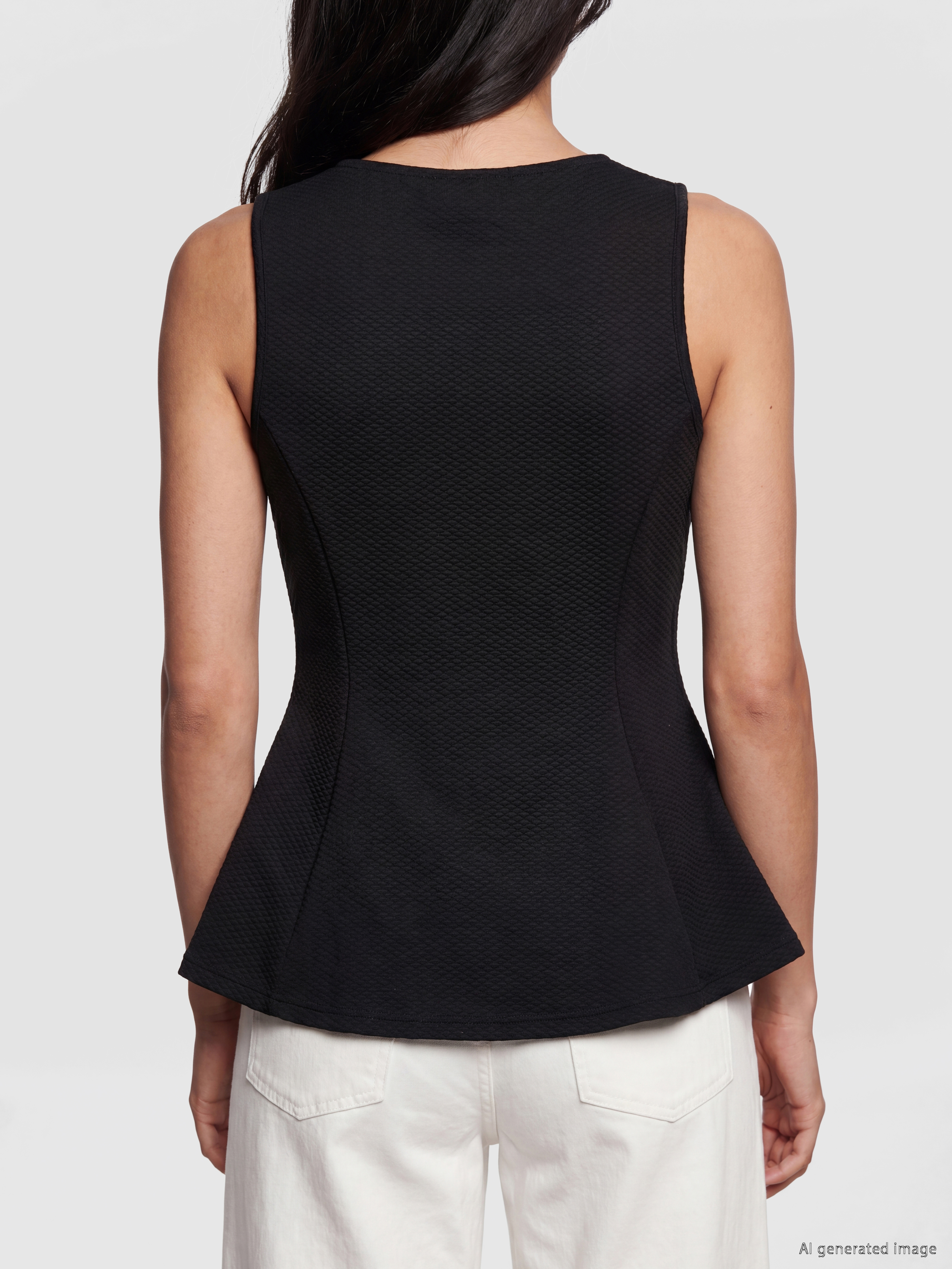 LCW Vision Bisiklet Yaka Peplum Bluz görsel 4
