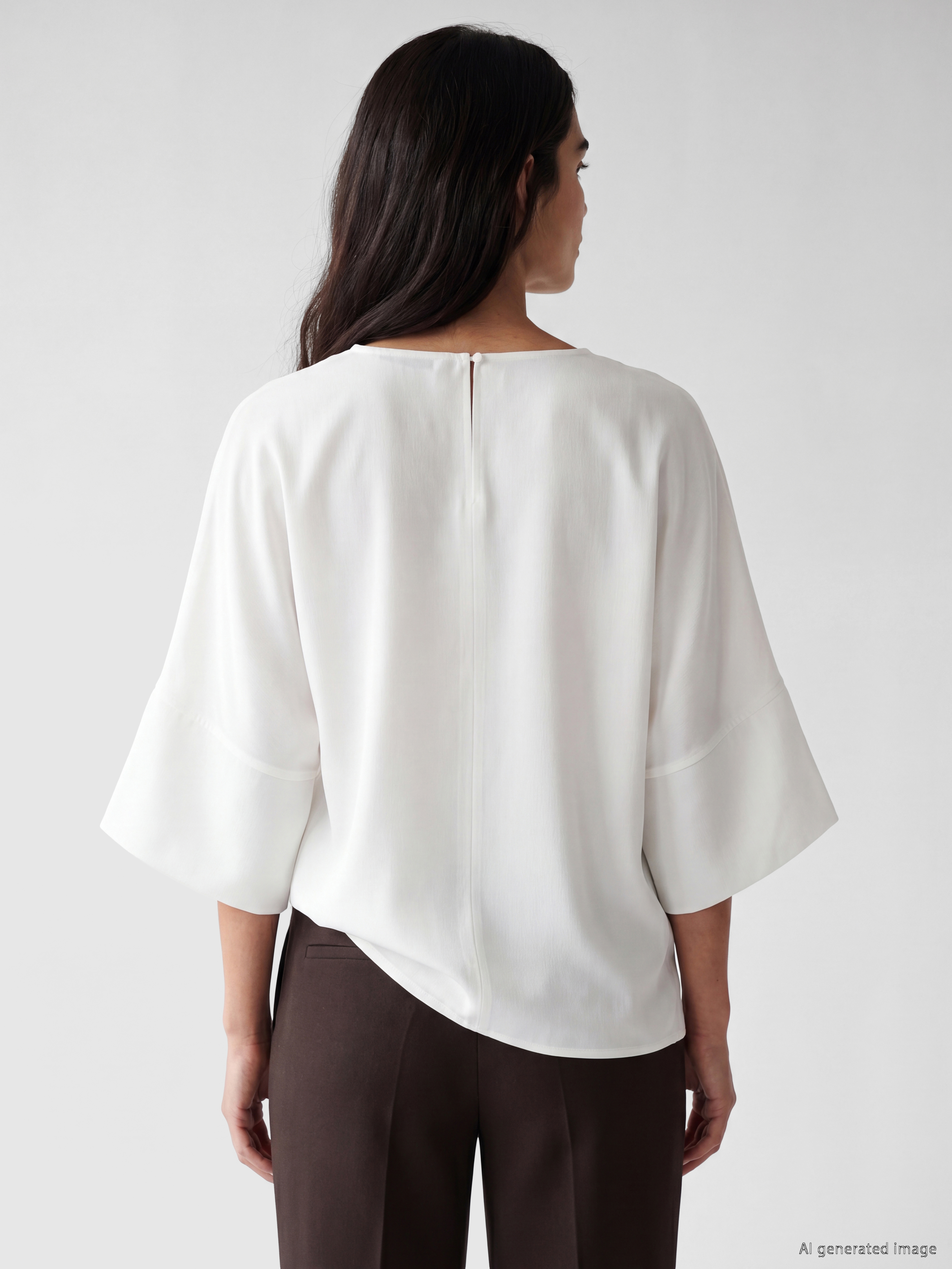LCW Vision Bisiklet Yaka İspanyol Kol Oversize Bluz görsel 4