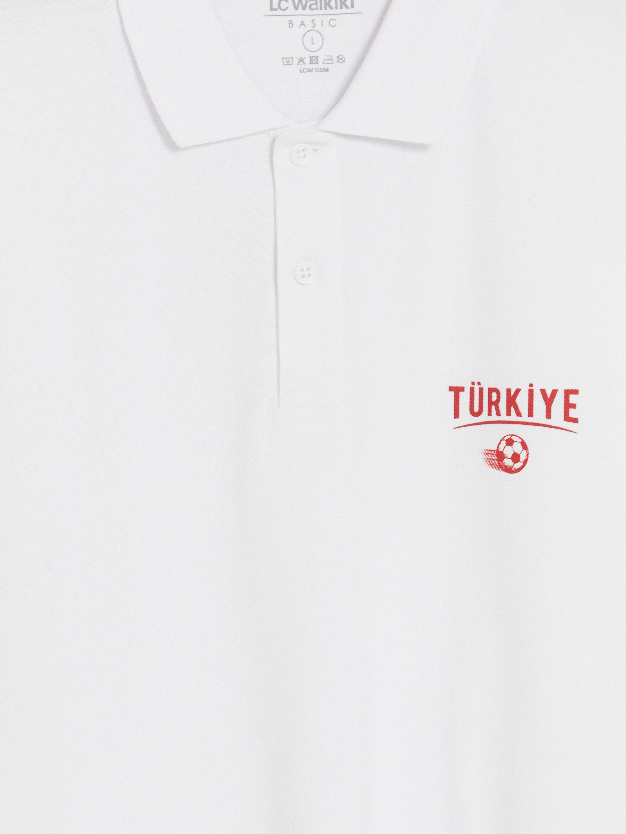 LCWAIKIKI Classic Polo Yaka Türkiye Baskılı Erkek Tişört görsel 3