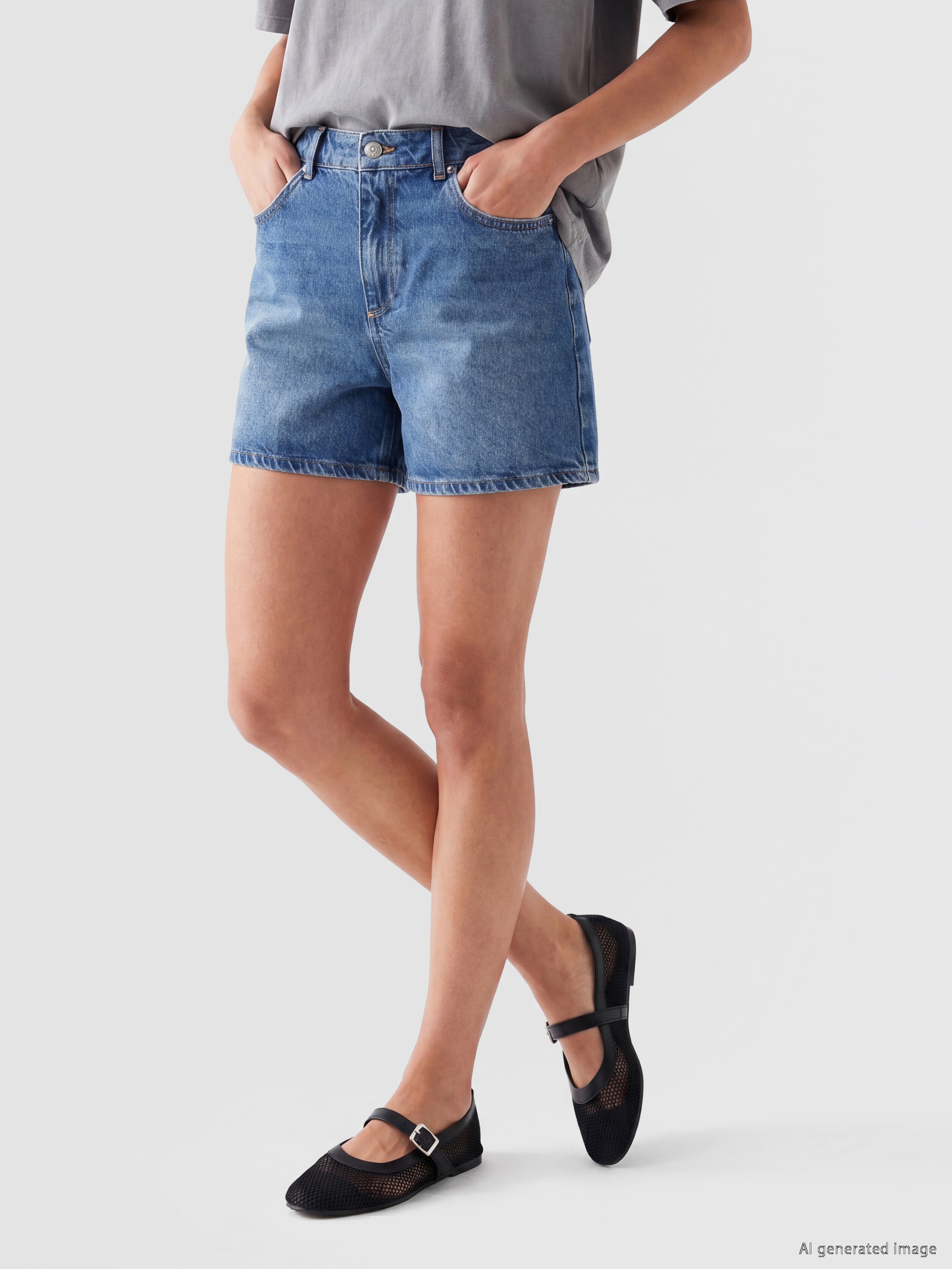 LCW Jeans Yüksek Bel Kadın Jean Şort görsel 2