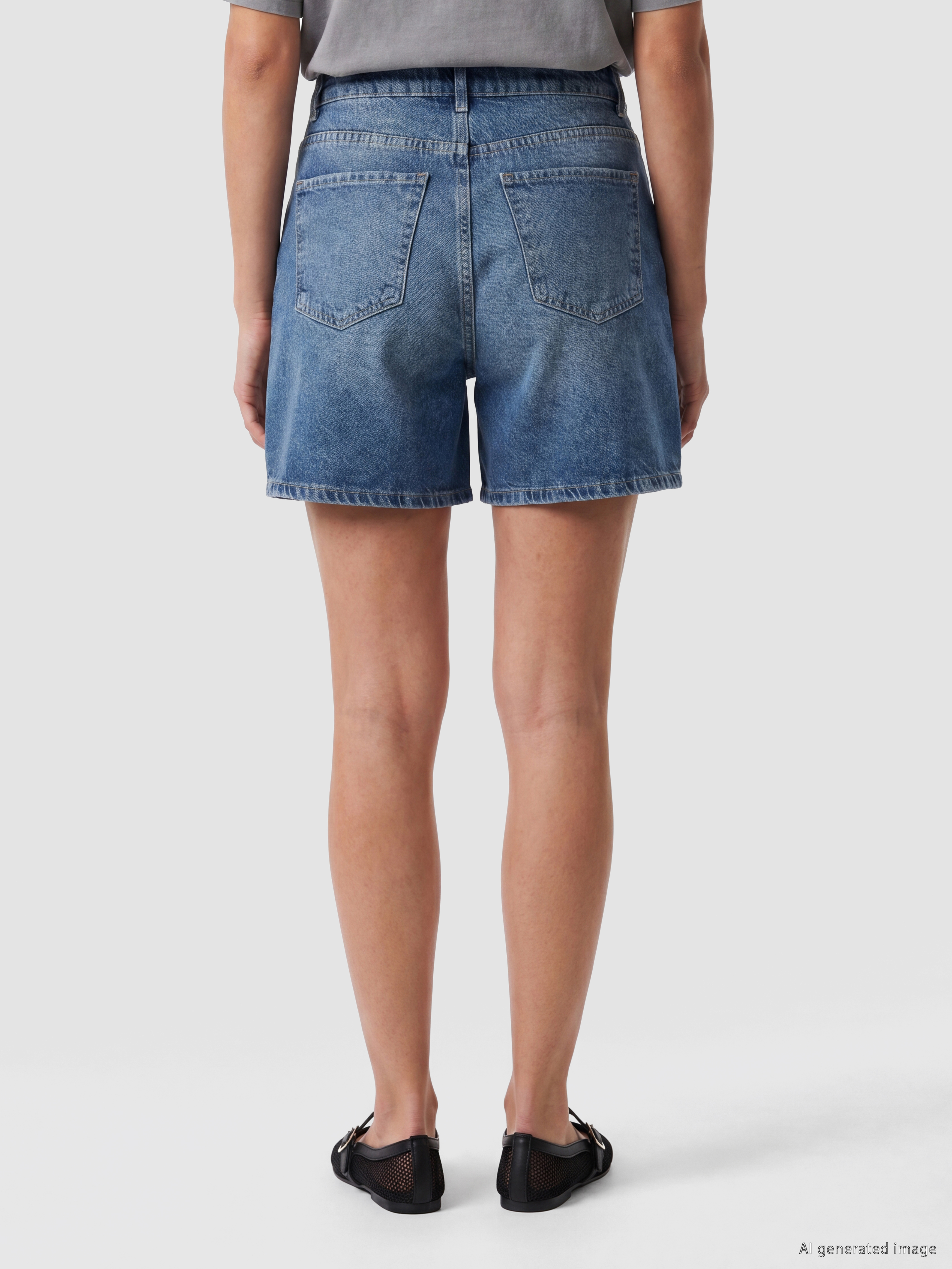 LCW Jeans Yüksek Bel Kadın Jean Şort görsel 3