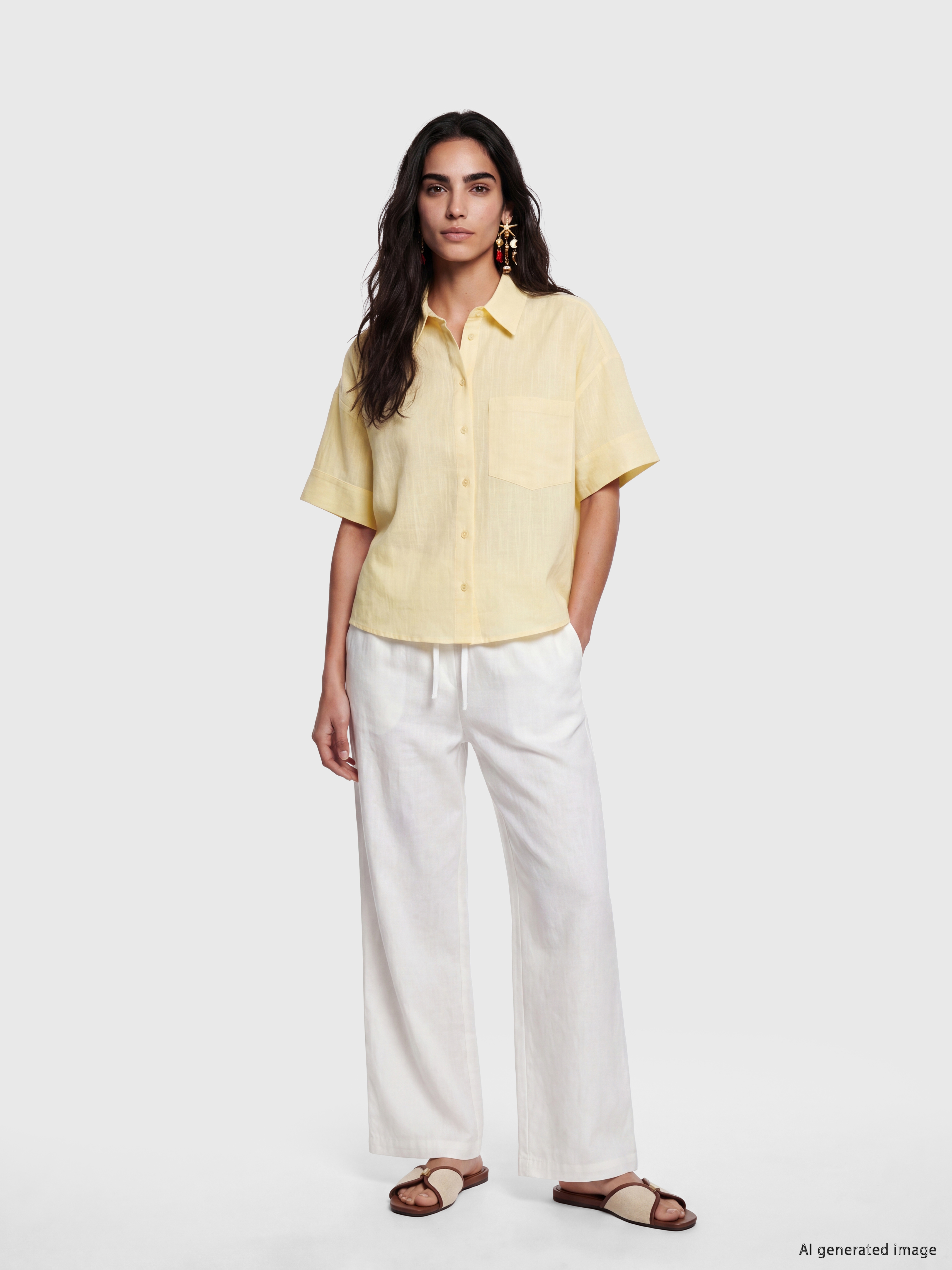 LCW Vision Oversize Poplin Kadın Gömlek görsel 2