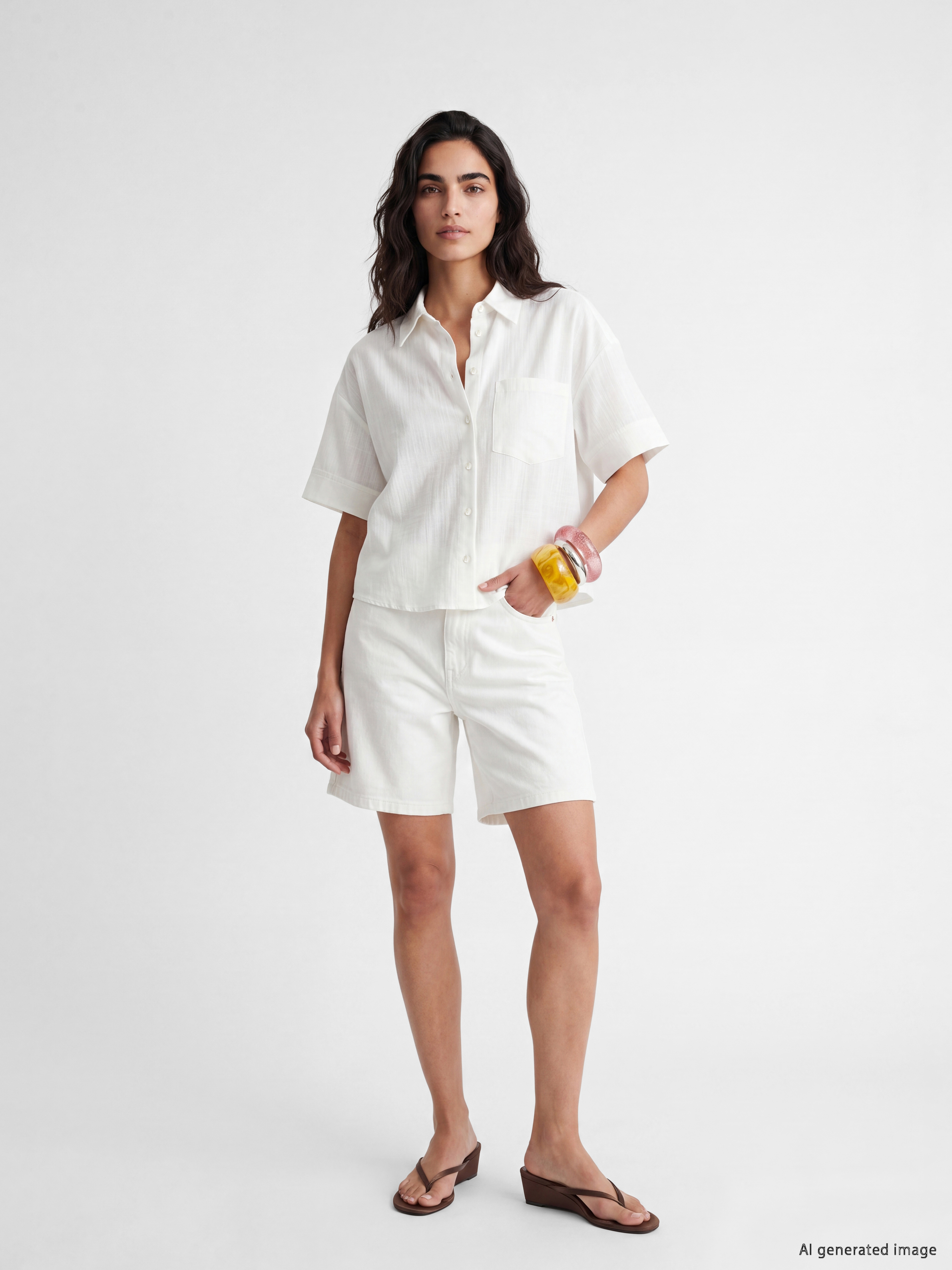 LCW Vision Oversize Poplin Kadın Gömlek görsel 2