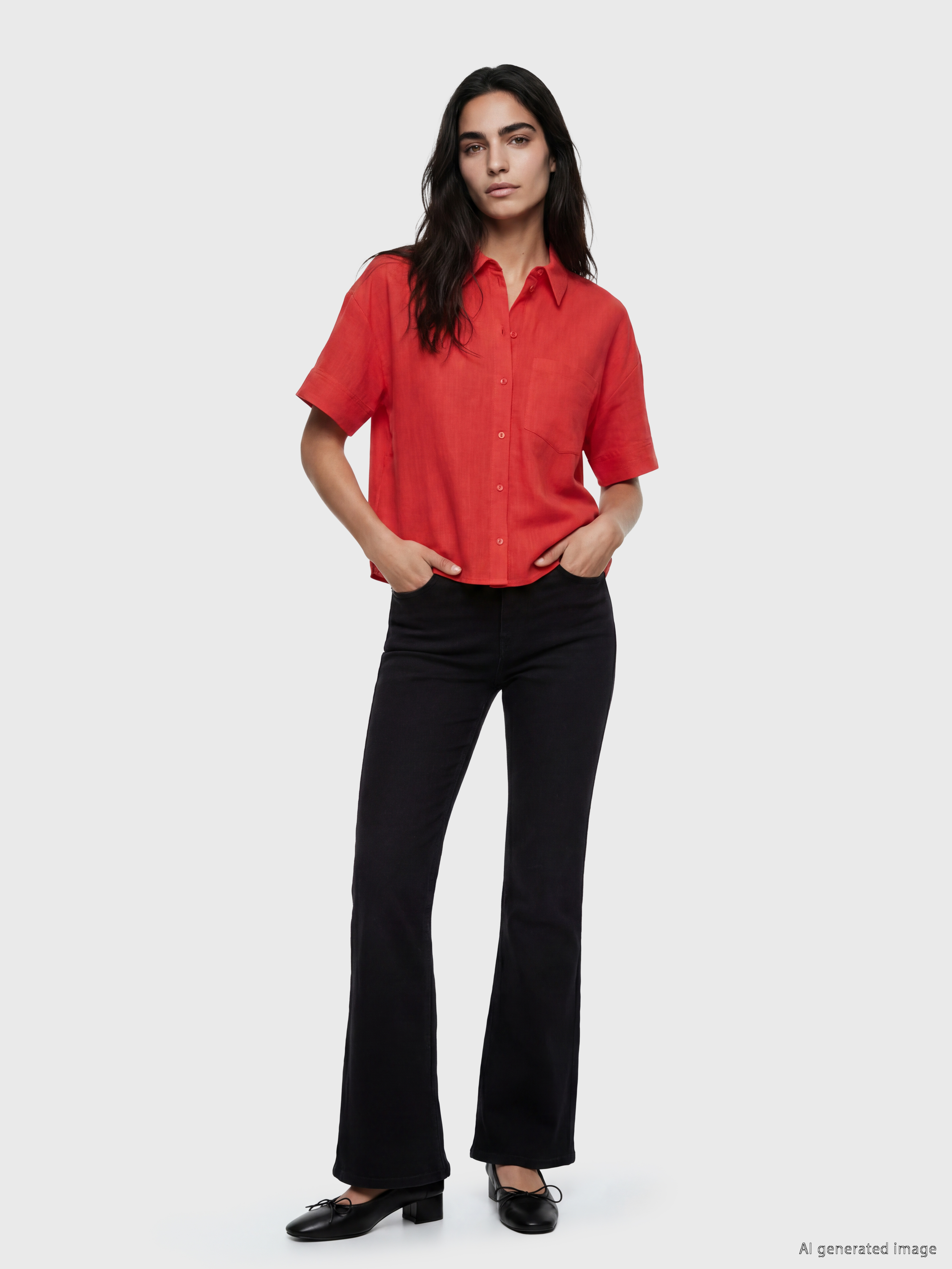 LCW Vision Oversize Poplin Kadın Gömlek görsel 2