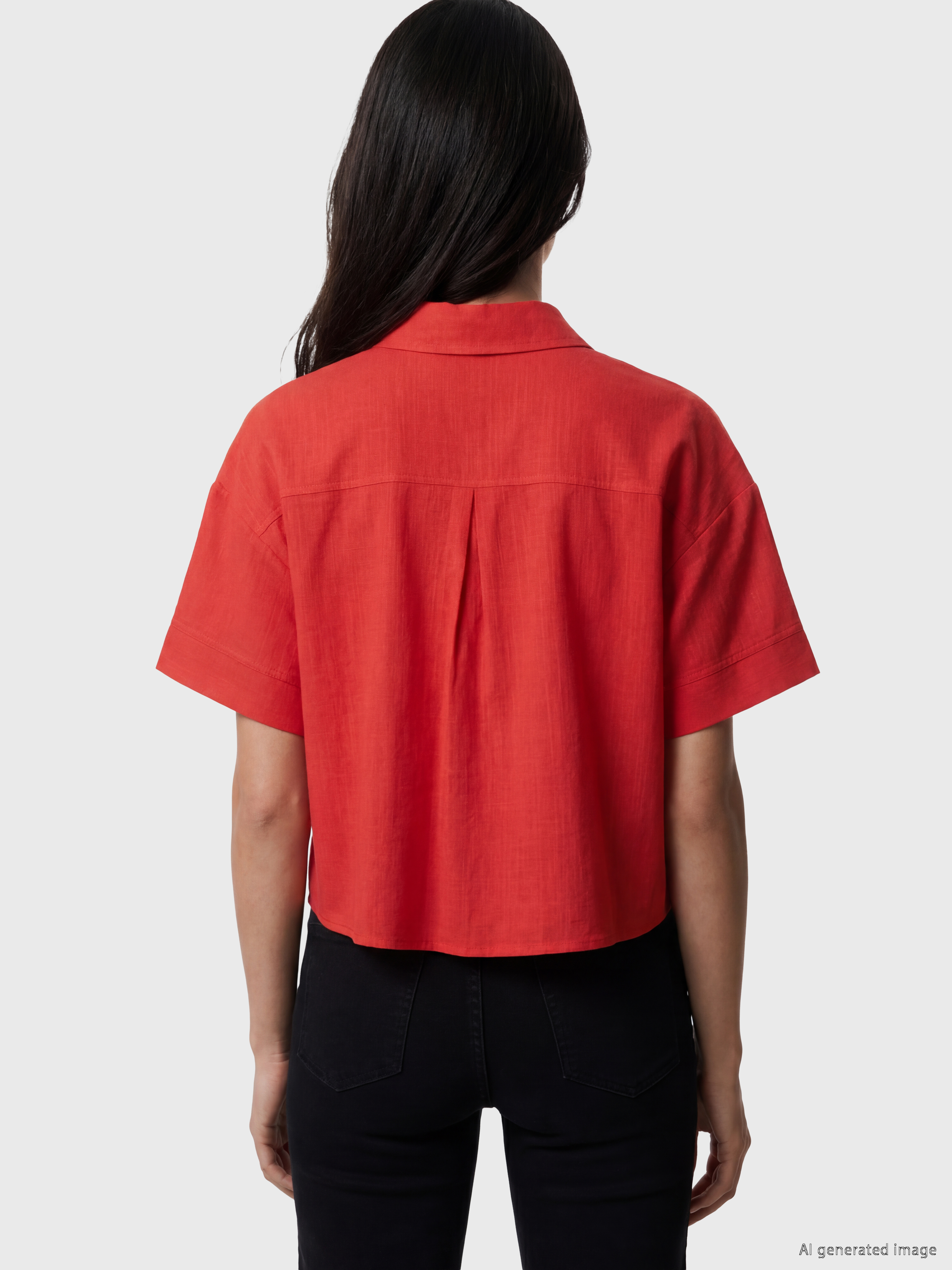 LCW Vision Oversize Poplin Kadın Gömlek görsel 4