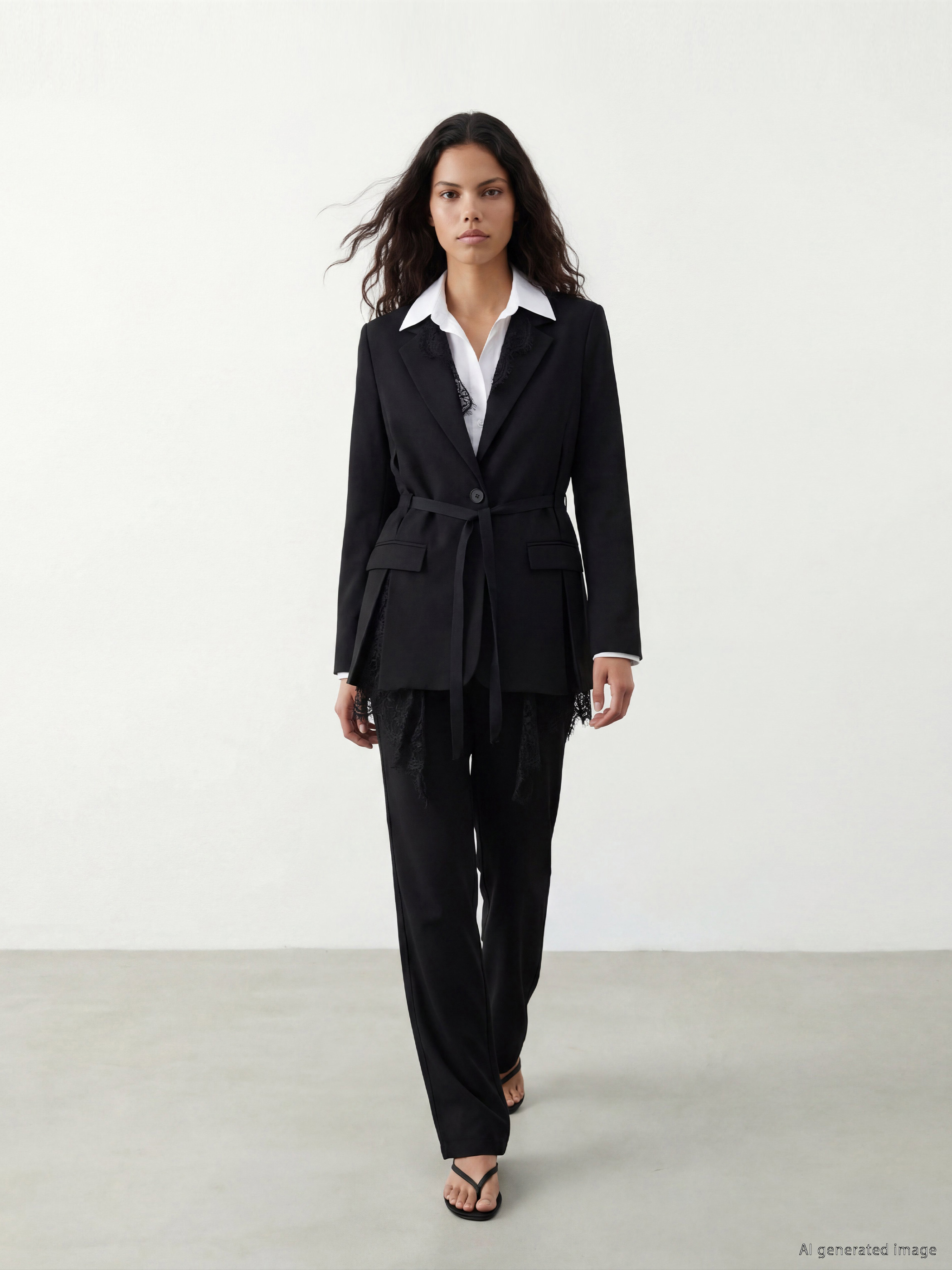 LCW Modest Dantel Detaylı Kadın Blazer Ceket görsel 3