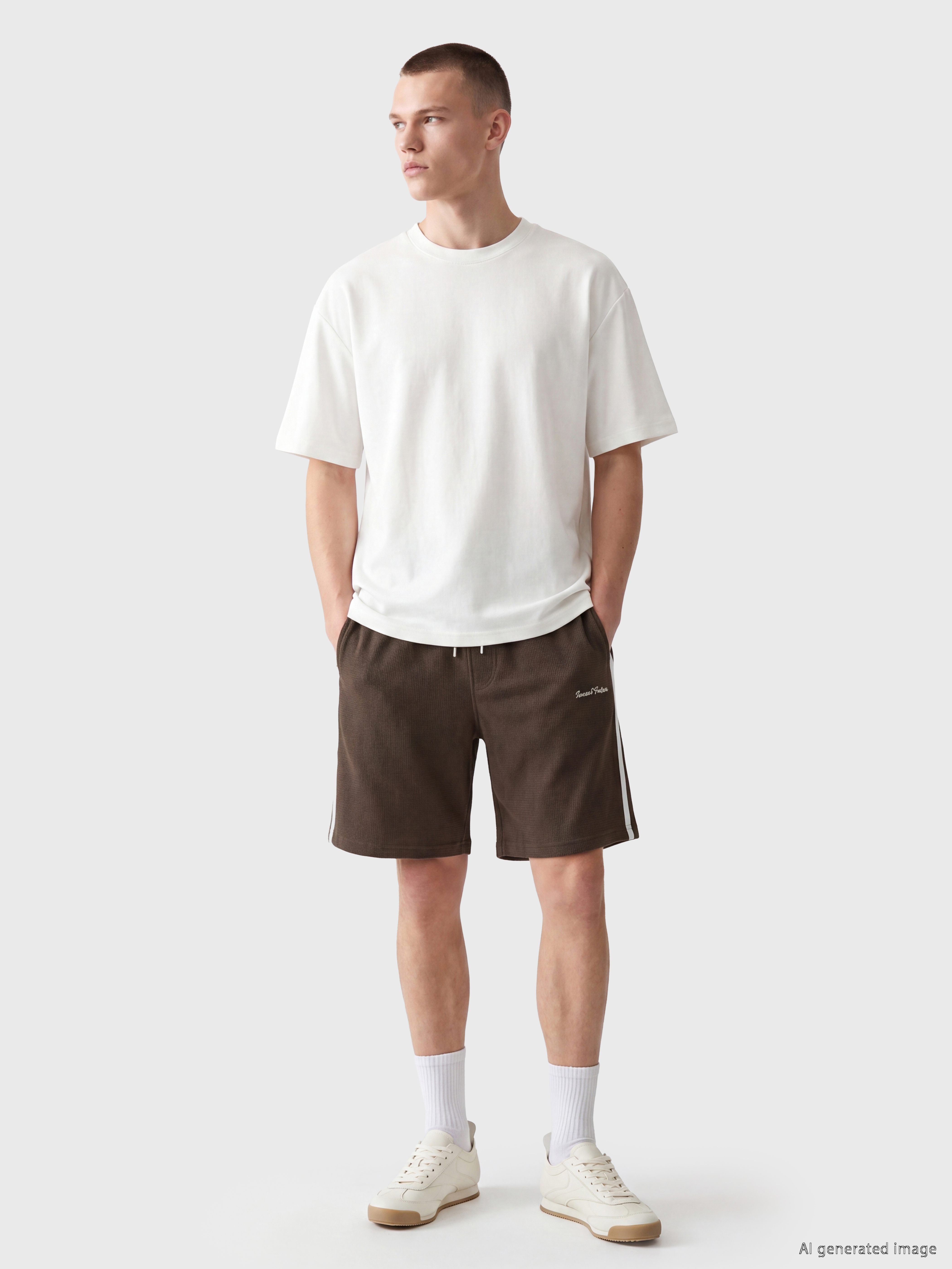 XSIDE Regular Fit Şeritli Erkek Şort görsel 2