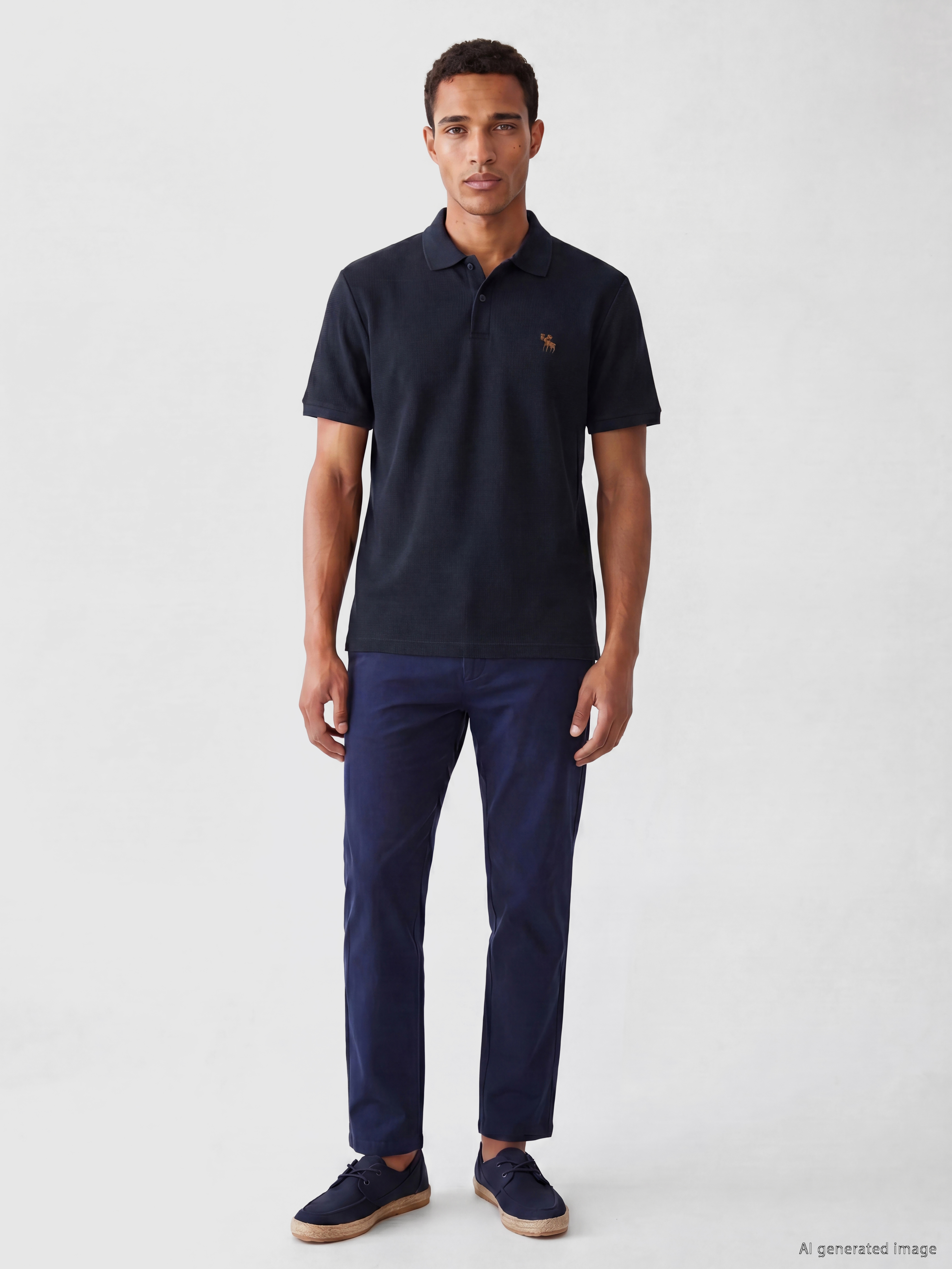 LCW Vision Polo Yaka Nakışlı Erkek Tişört görsel 2