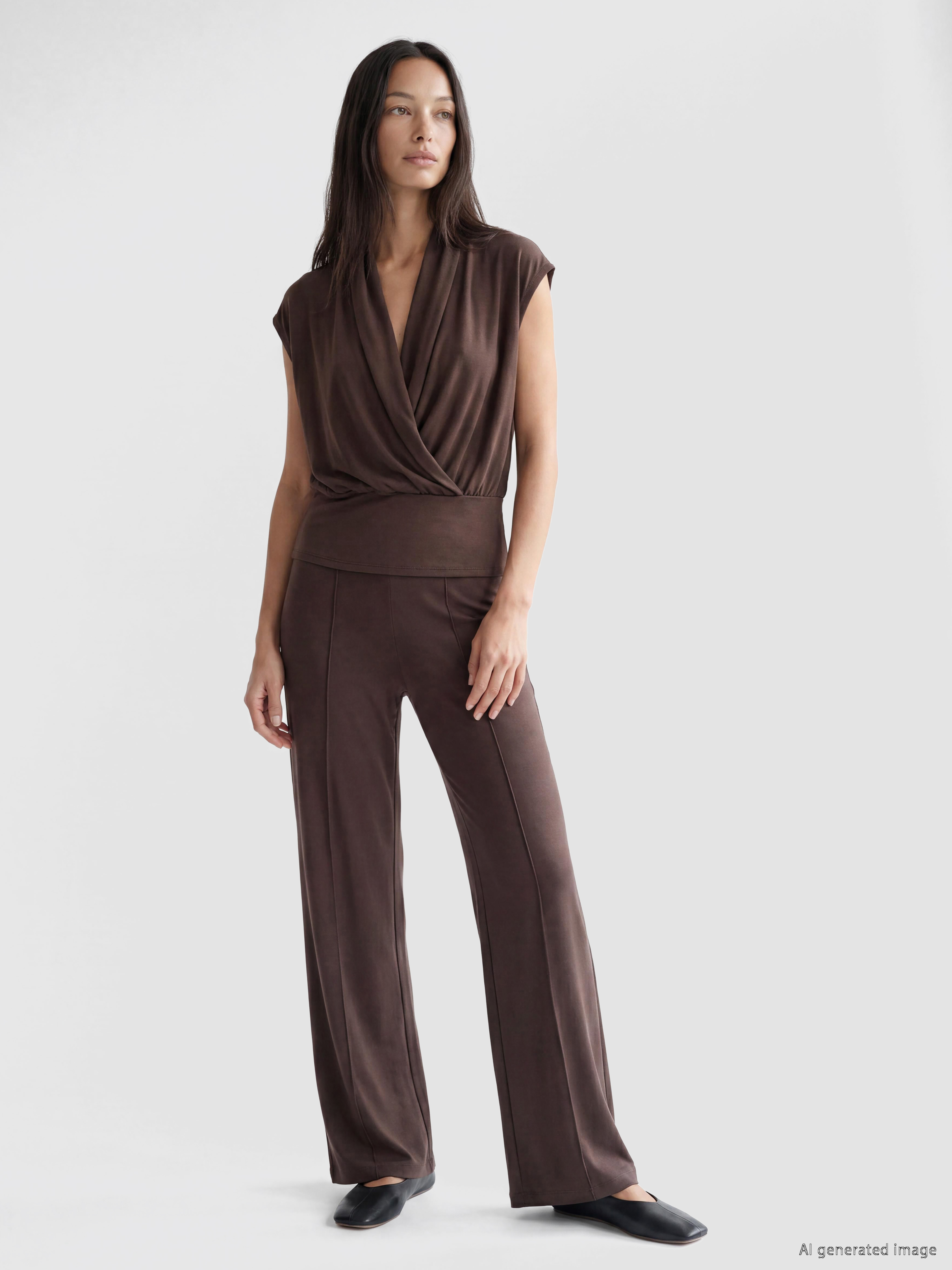 LCWAIKIKI Classic Beli Lastikli Soft Touch Kadın Pantolon