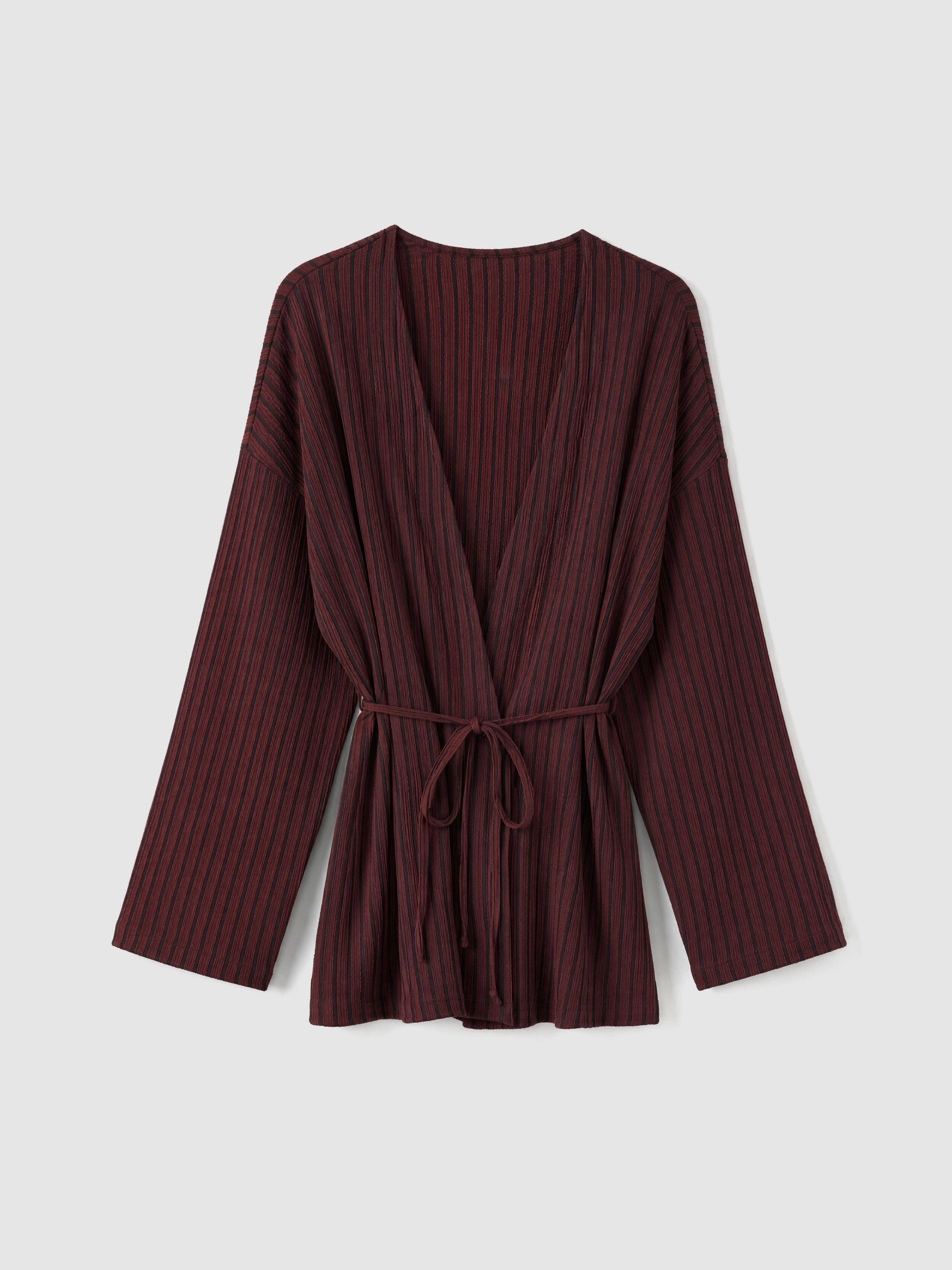 LCW EVERYDAY V Yaka Çizgili Oversize Kadın Hırka görsel 5