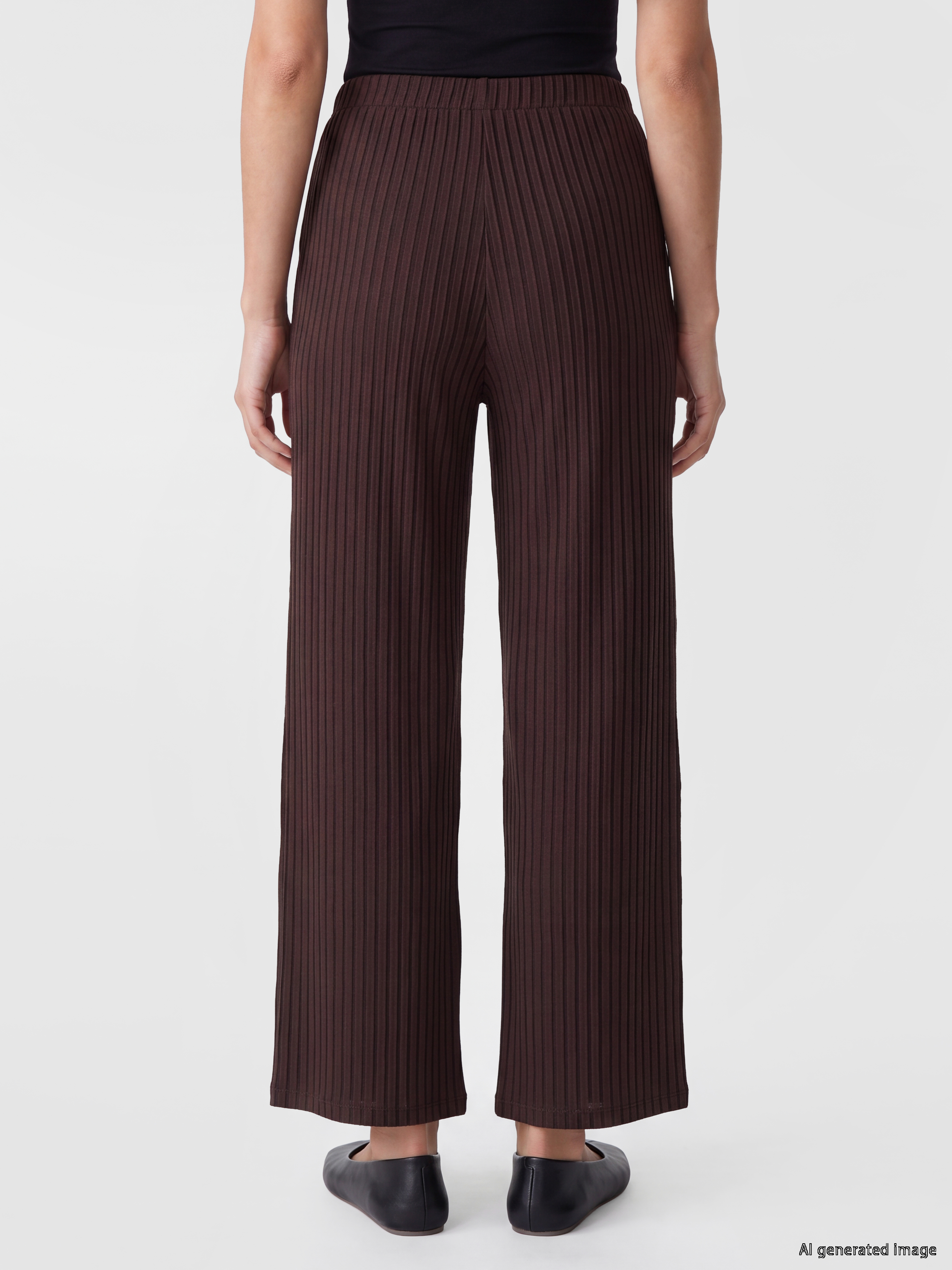 LCW EVERYDAY Beli Lastikli Çizgili Kadın Pantolon görsel 4