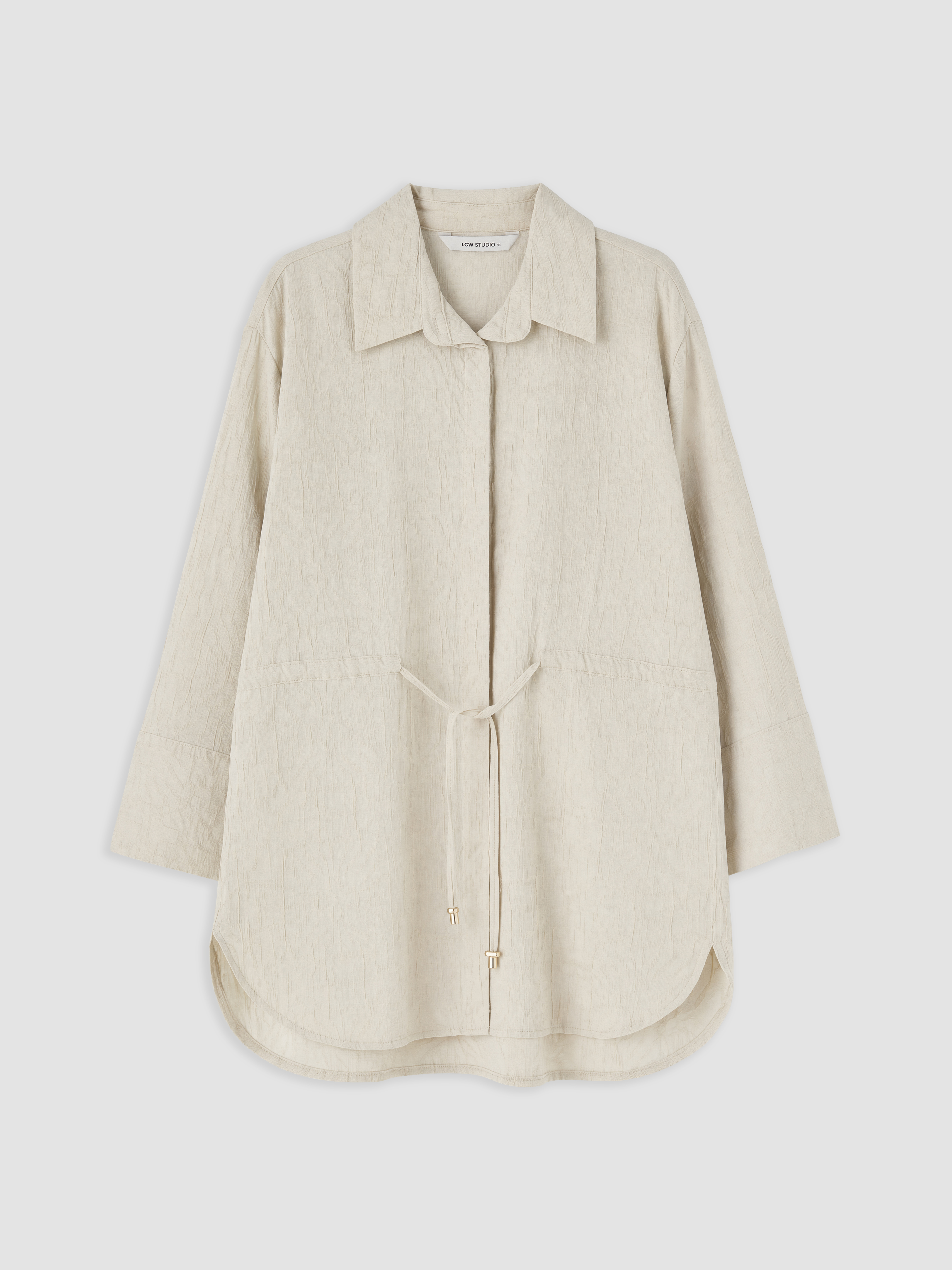 LCW STUDIO Dokulu Oversize Kadın Gömlek Tunik görsel 5