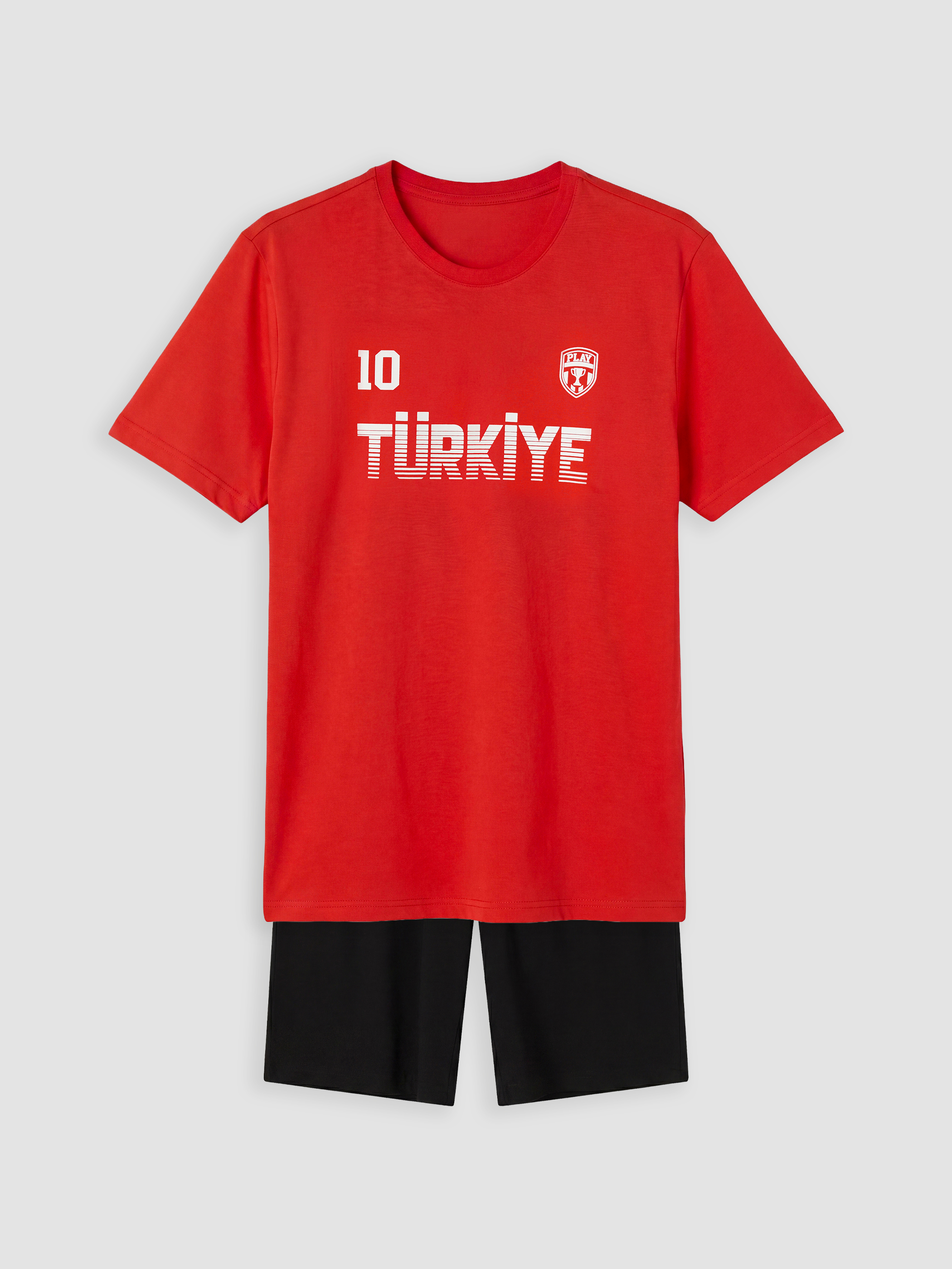 LC WAIKIKI Türkiye Baskılı Erkek Şortlu Pijama Takımı görsel 5