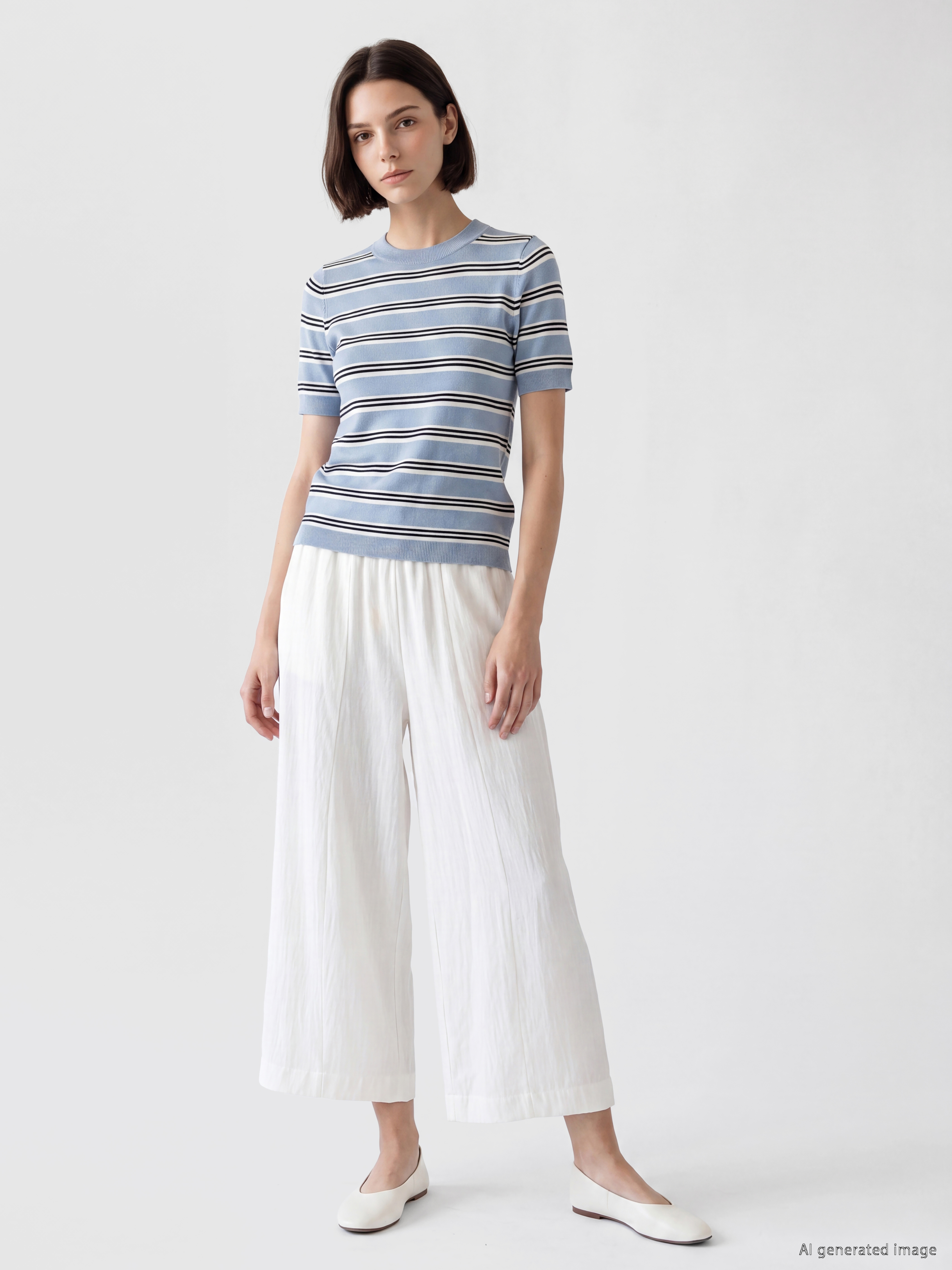 LCW Modest Beli Lastikli Geniş Paça Kadın Pantolon