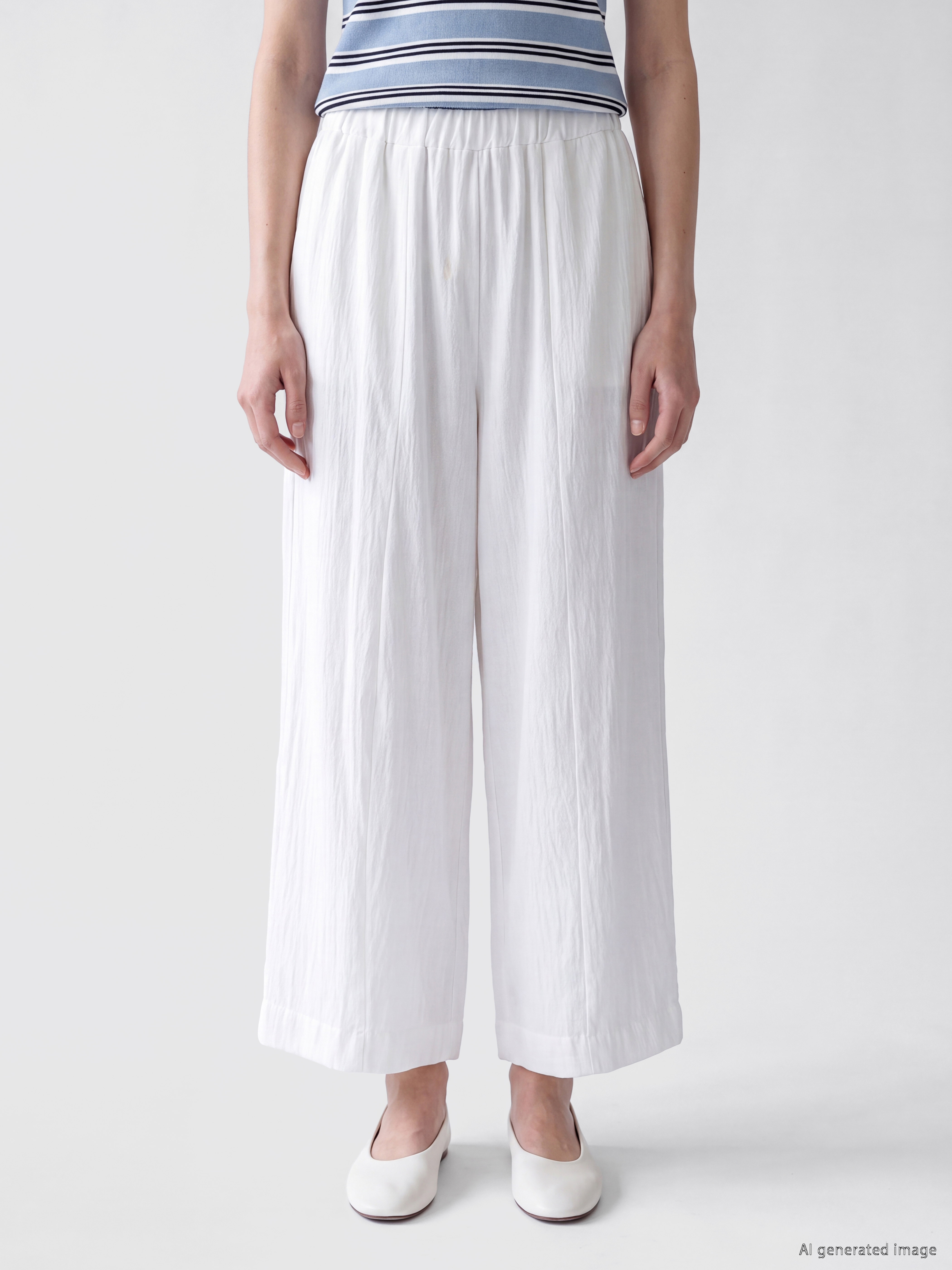 LCW Modest Beli Lastikli Geniş Paça Kadın Pantolon görsel 2