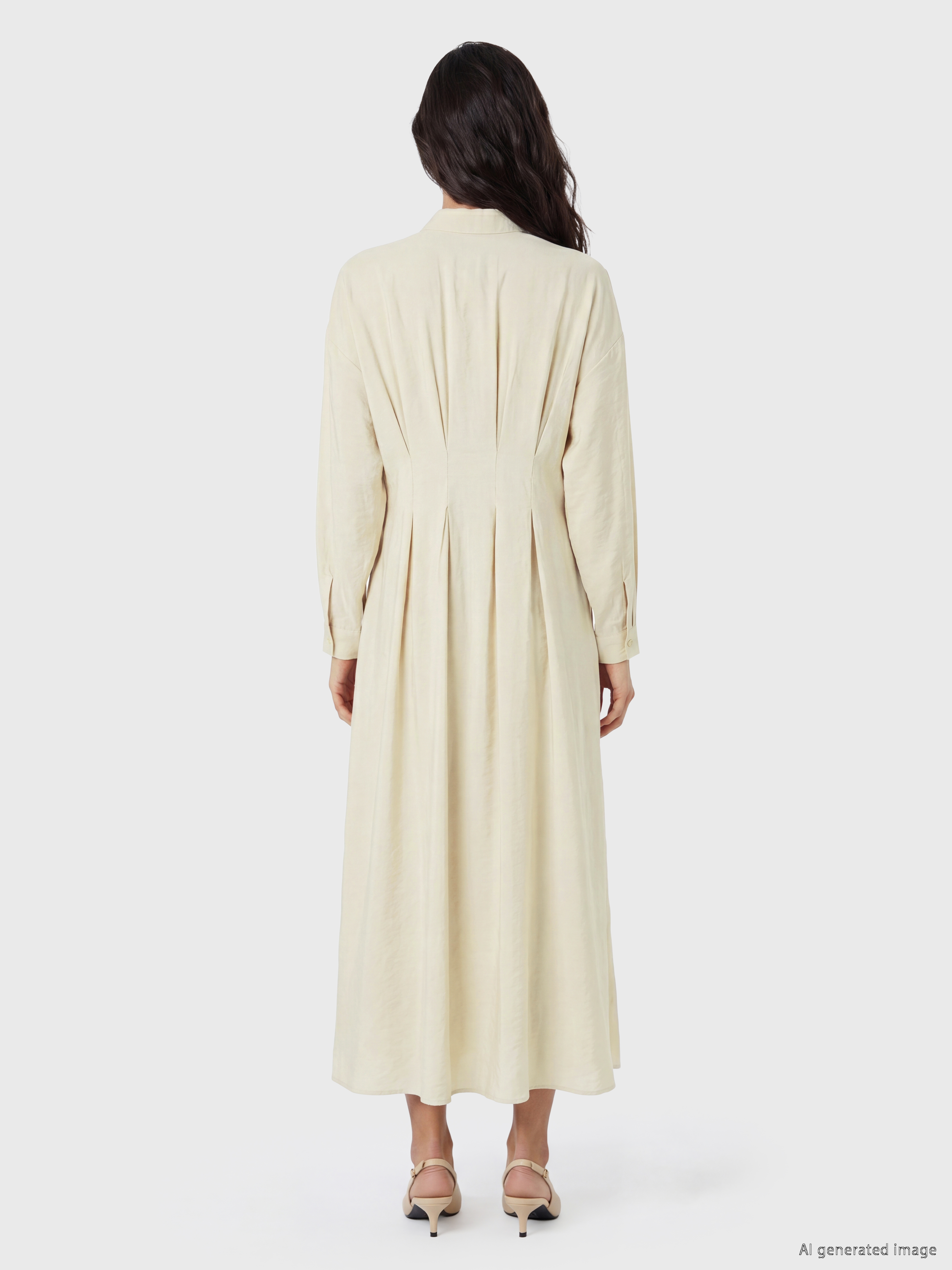 LCW Modest Modal Karışımlı Pileli Gömlek Elbise görsel 4