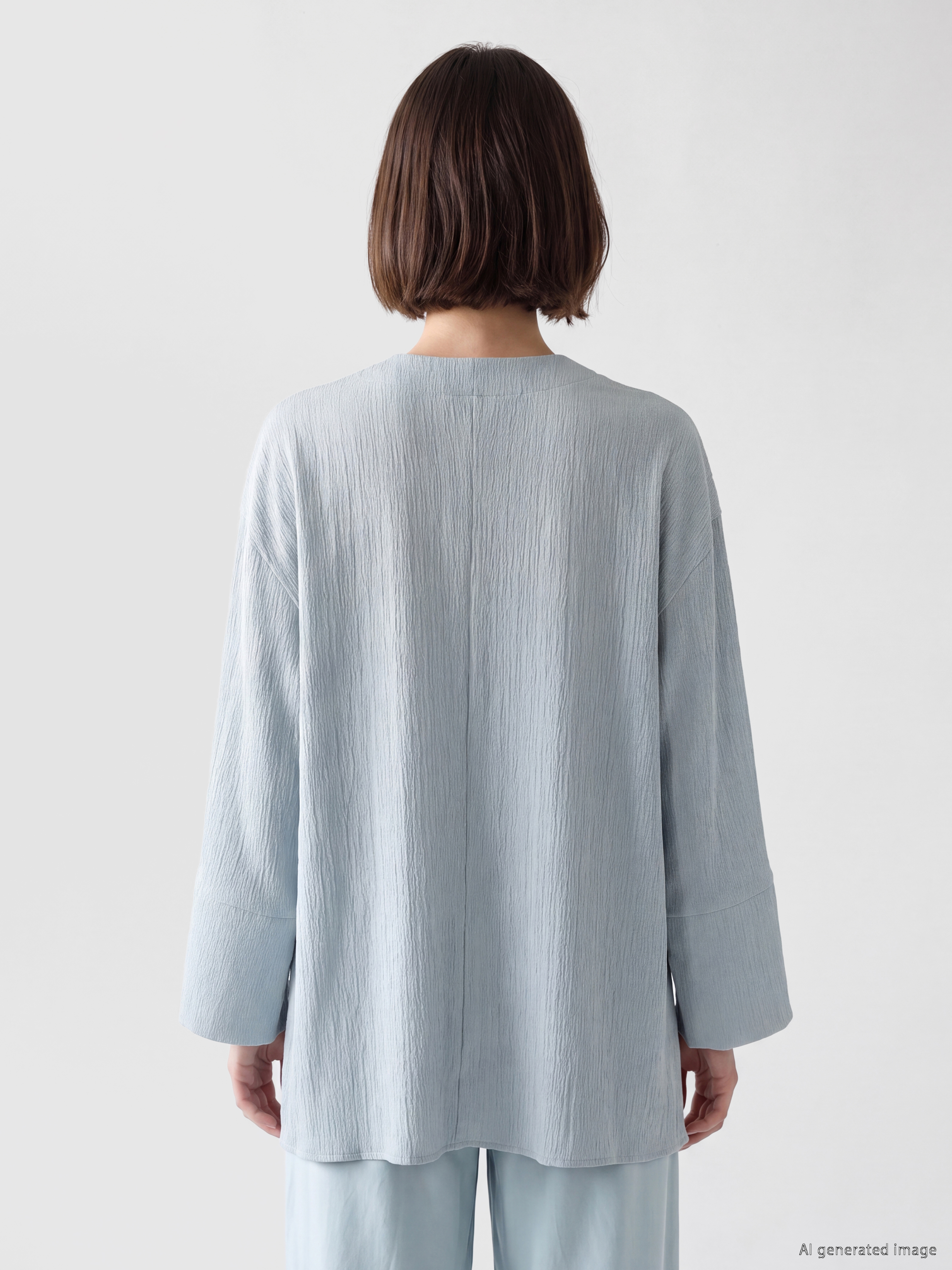LCW Modest Kruvaze Yaka Oversize Kadın Kimono görsel 4