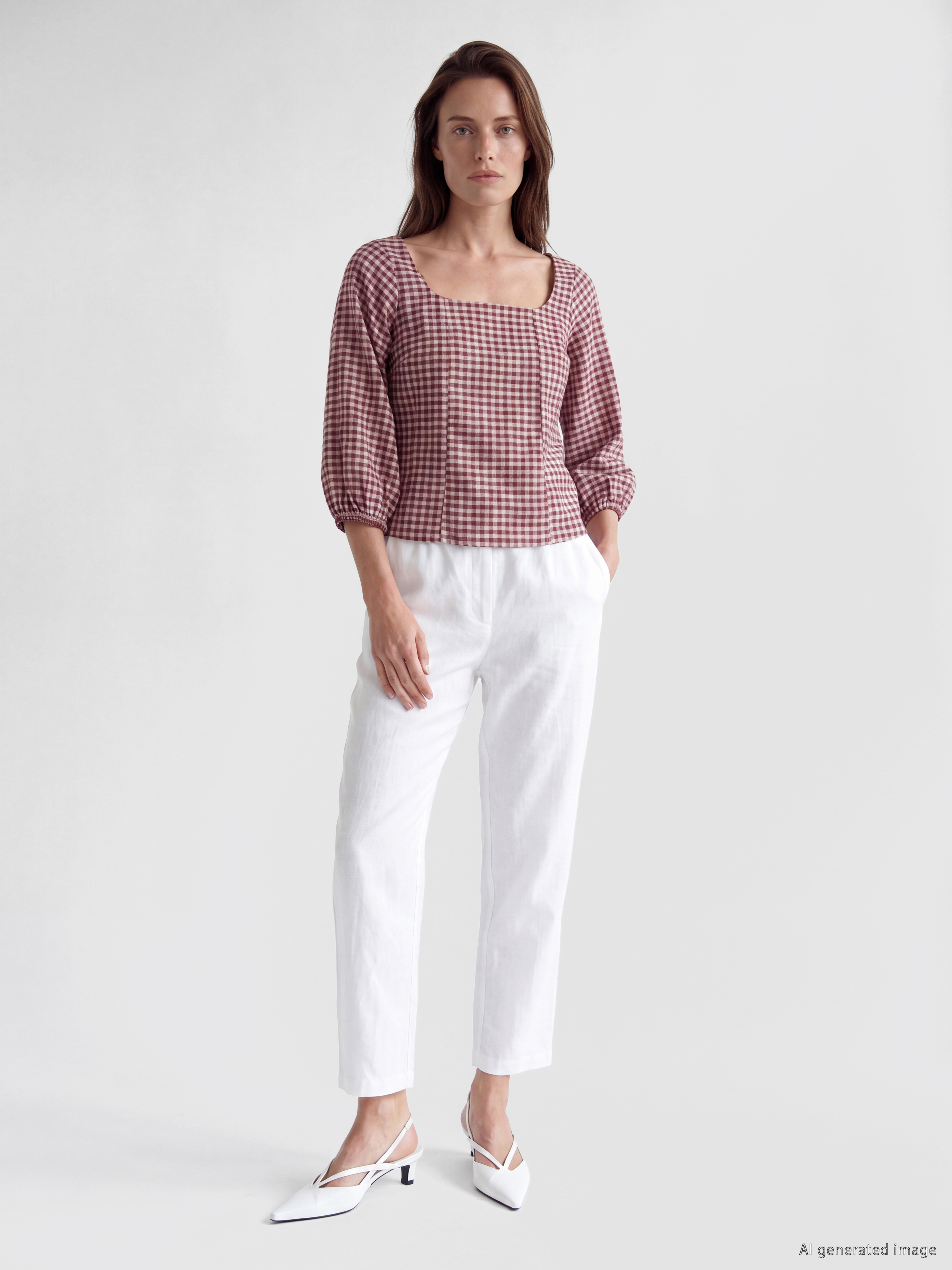 LCW EVERYDAY Beli Lastikli Kadın %100 Keten Pantolon