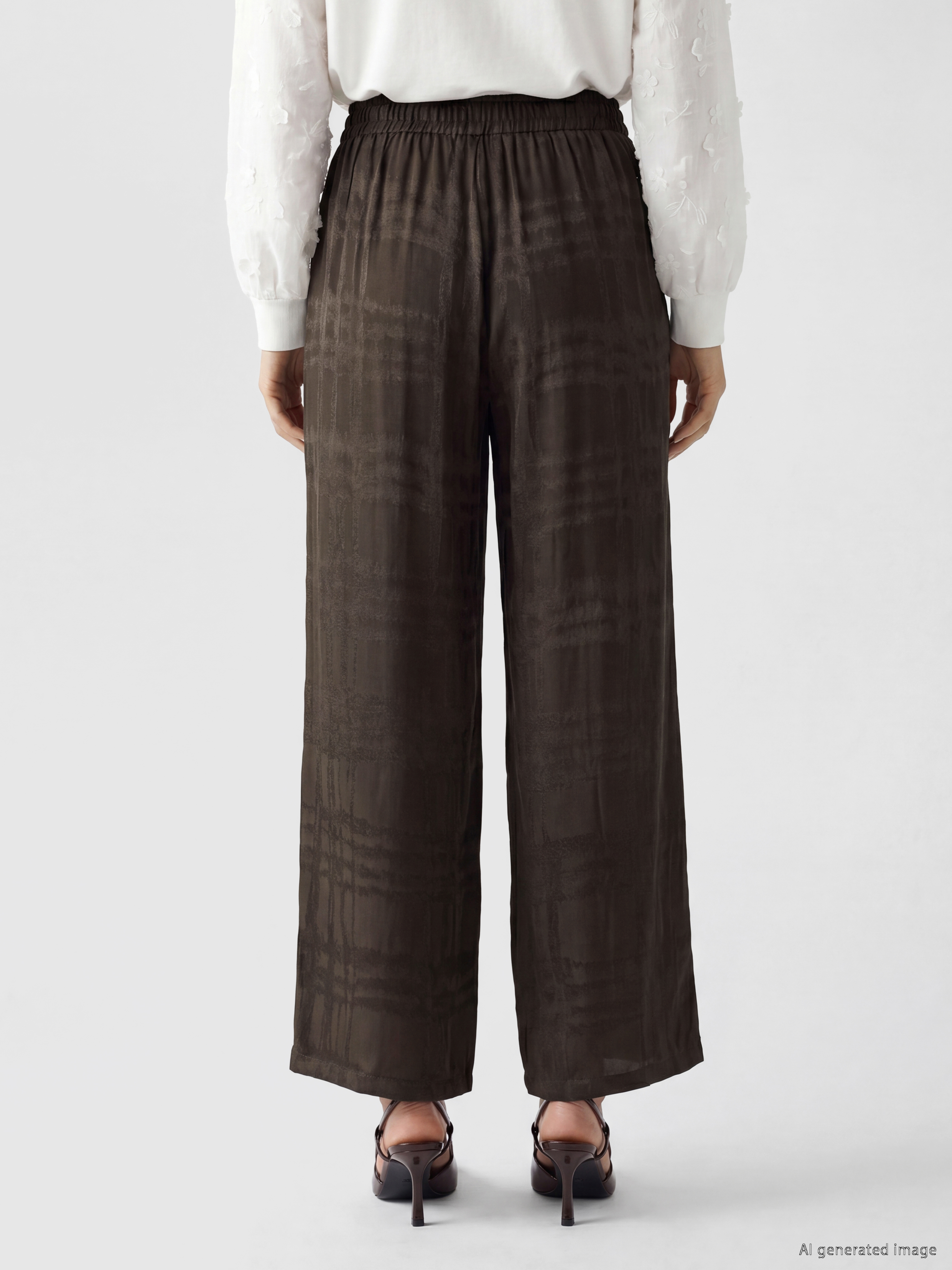 LCW EVERYDAY Loose Fit Ekose Kadın Pantolon görsel 4