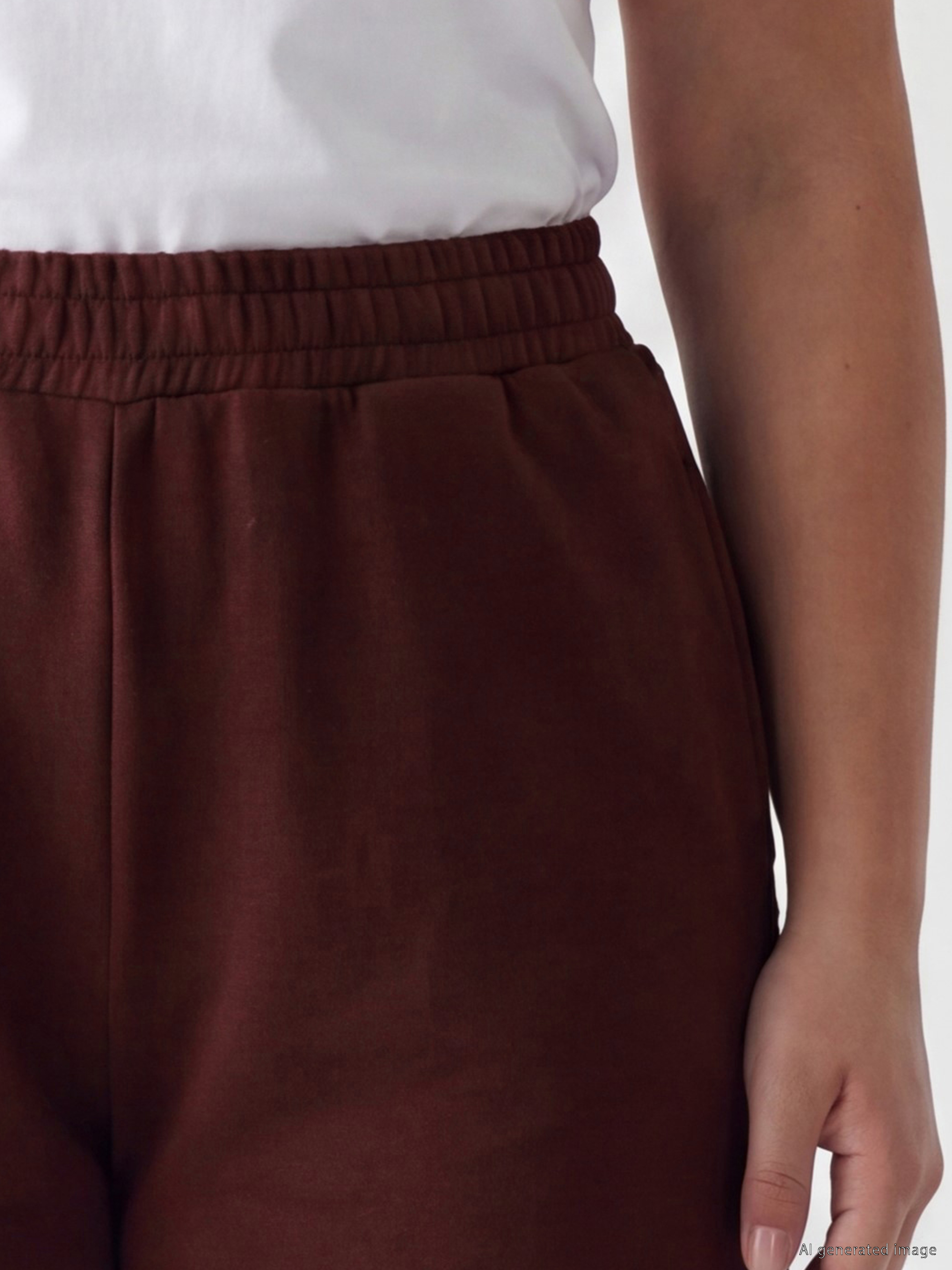 LCW Petite Beli Lastikli Soft Touch Kadın Şort görsel 7