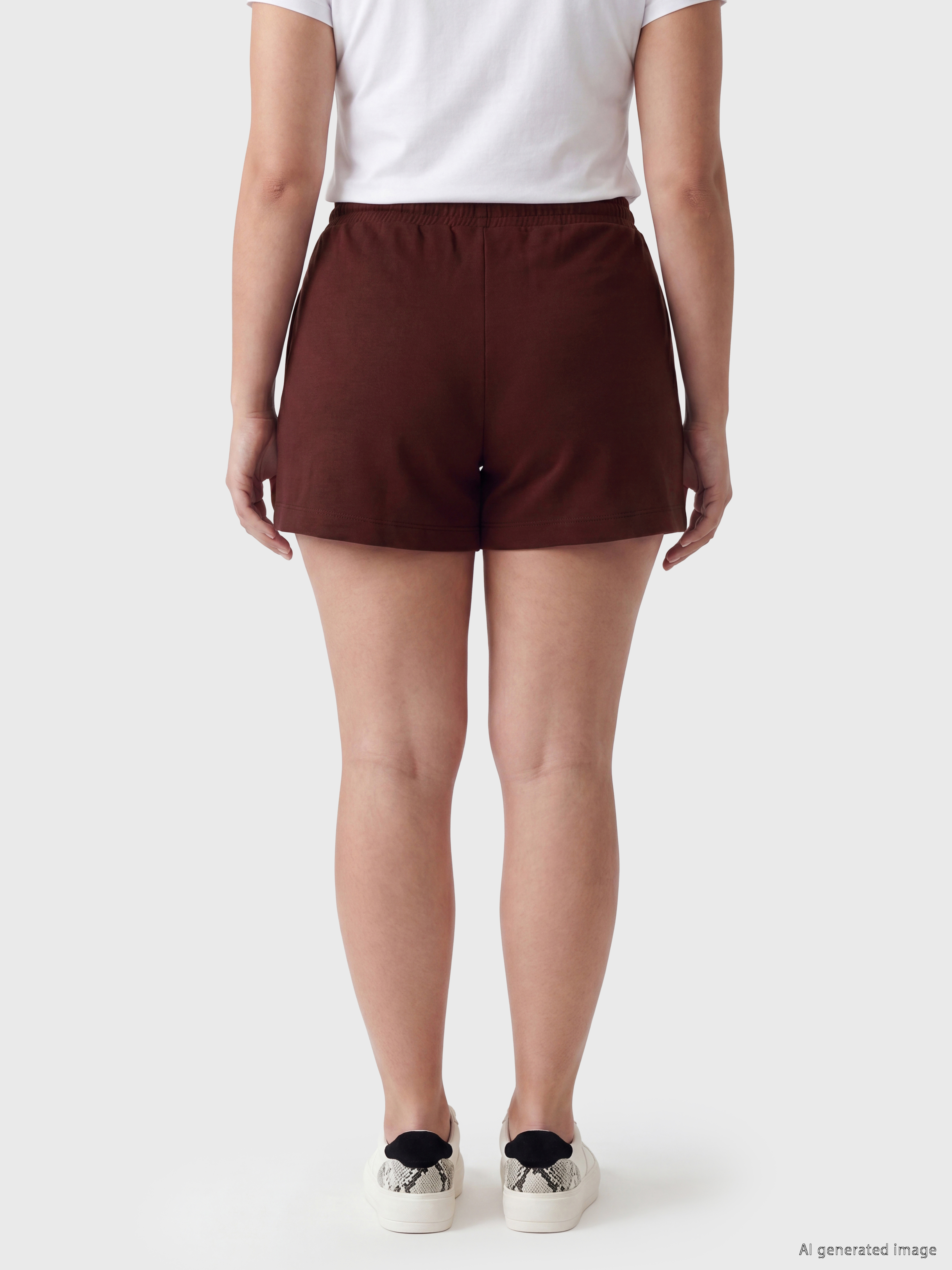 LCW Petite Beli Lastikli Soft Touch Kadın Şort görsel 8
