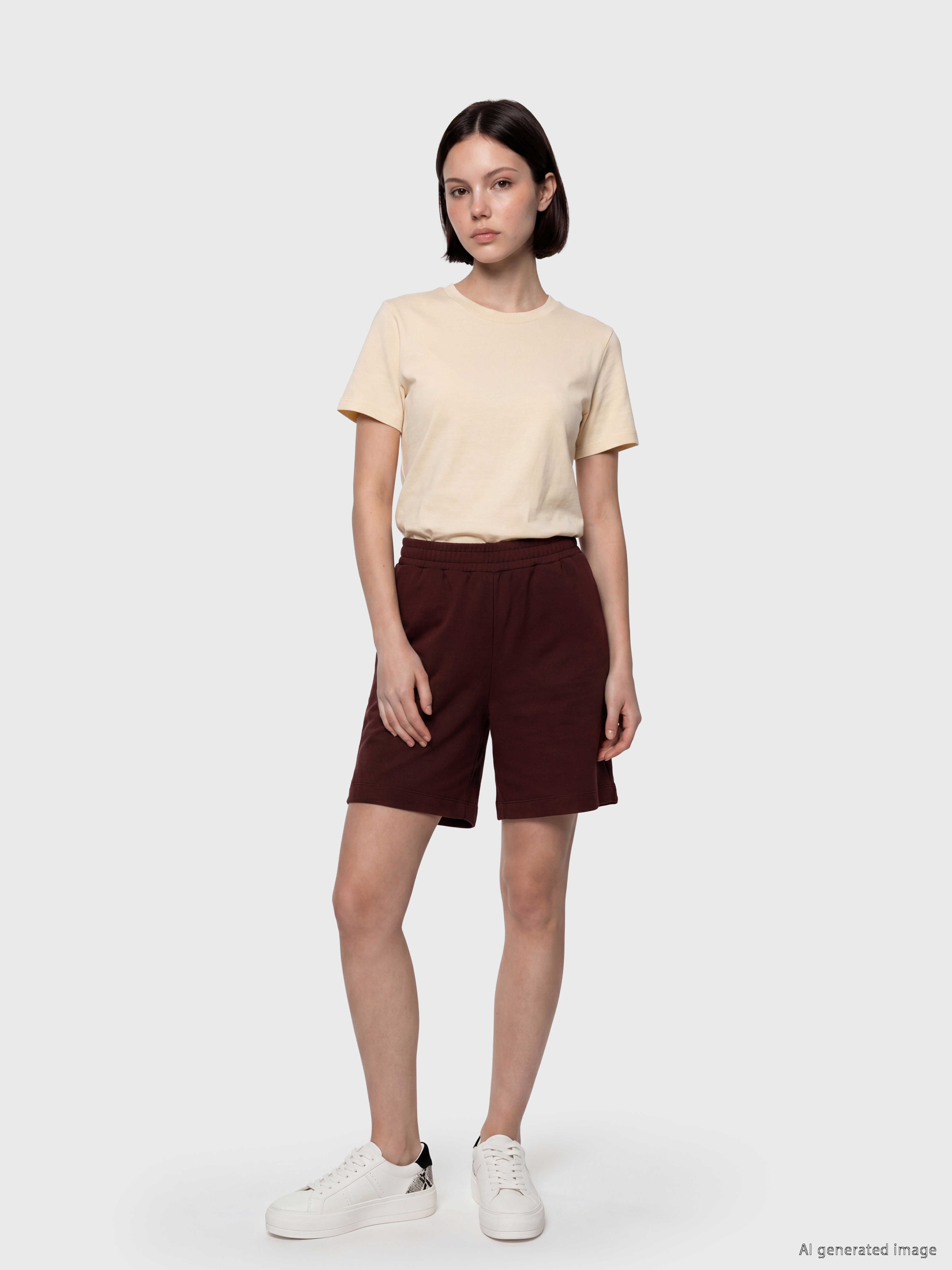 LCW Petite Beli Lastikli Soft Touch Kadın Şort