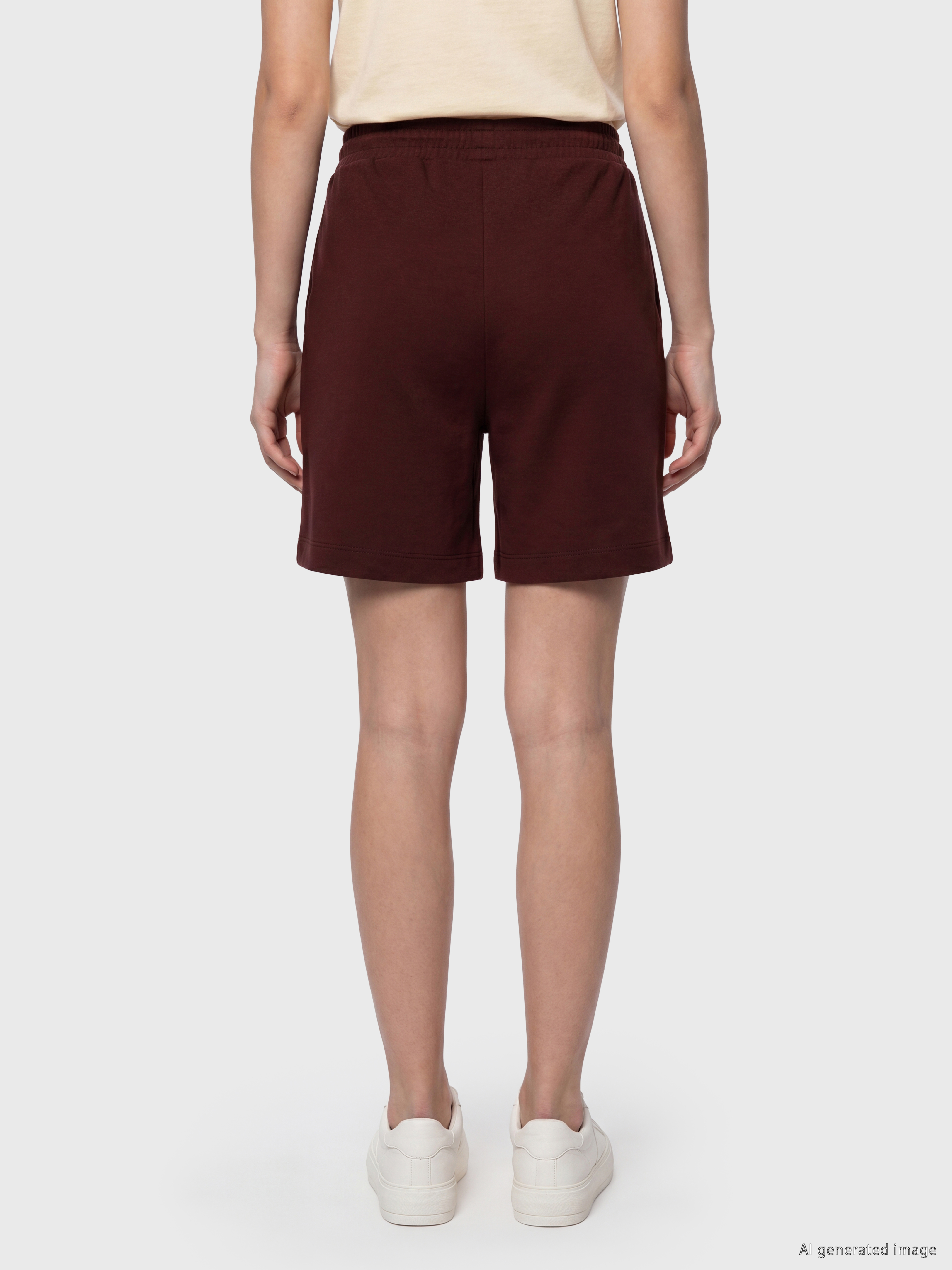 LCW Petite Beli Lastikli Soft Touch Kadın Şort görsel 5