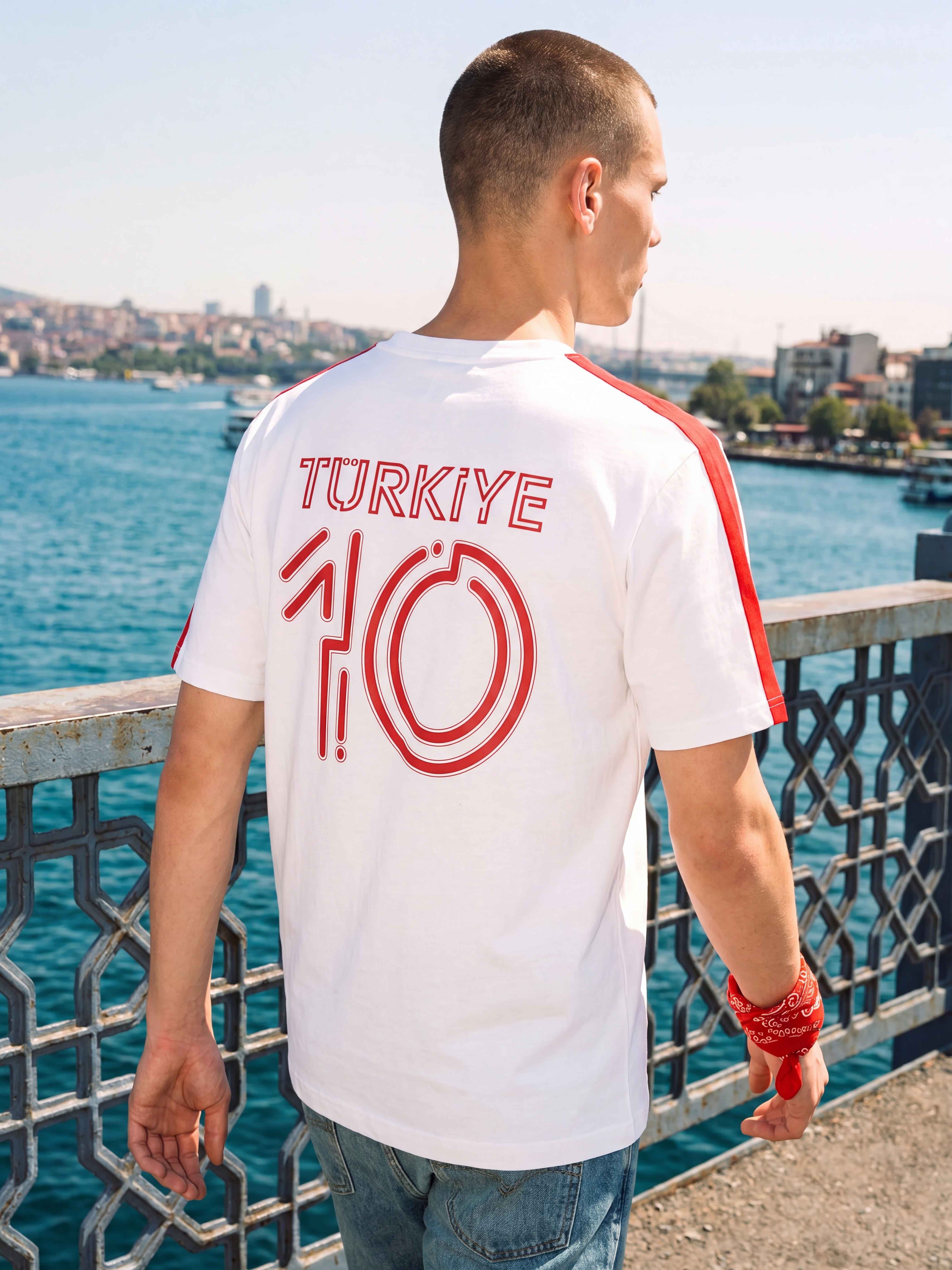 XSIDE Bisiklet Yaka Türkiye Baskılı Erkek Tişört görsel 2