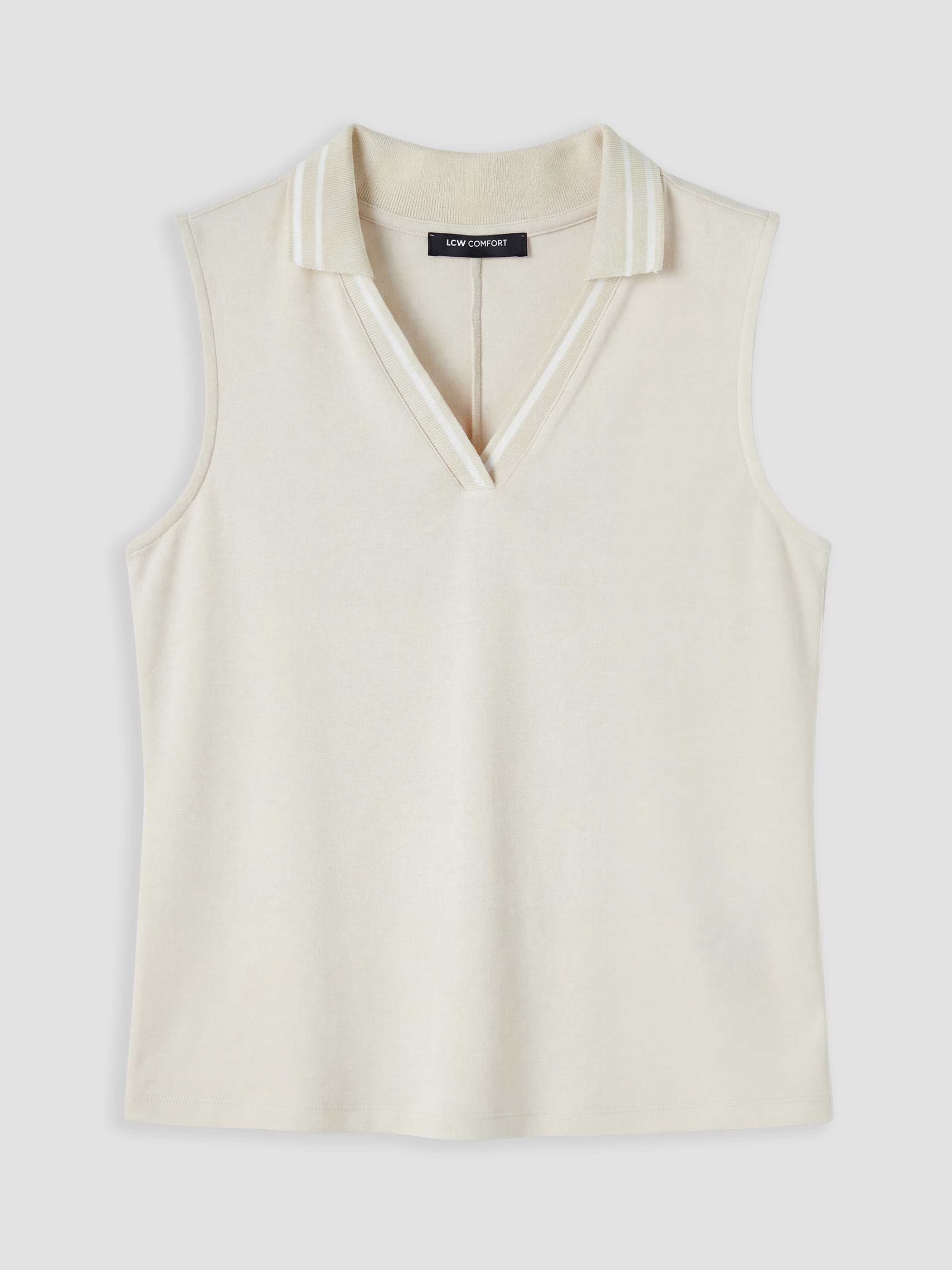 LCW Comfort Polo Yaka Soft Touch Kadın Atlet görsel 5