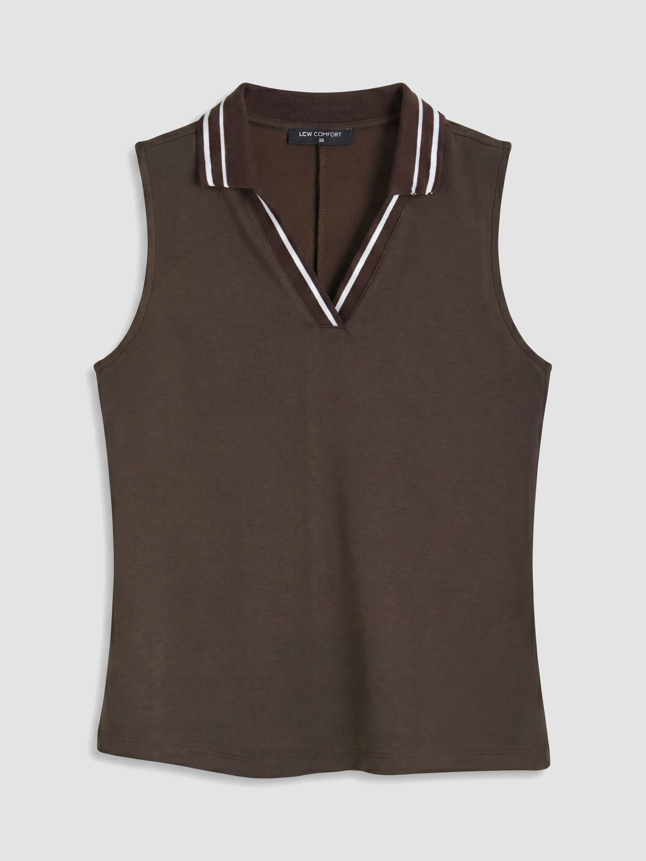LCW Comfort Polo Yaka Soft Touch Kadın Atlet görsel 5