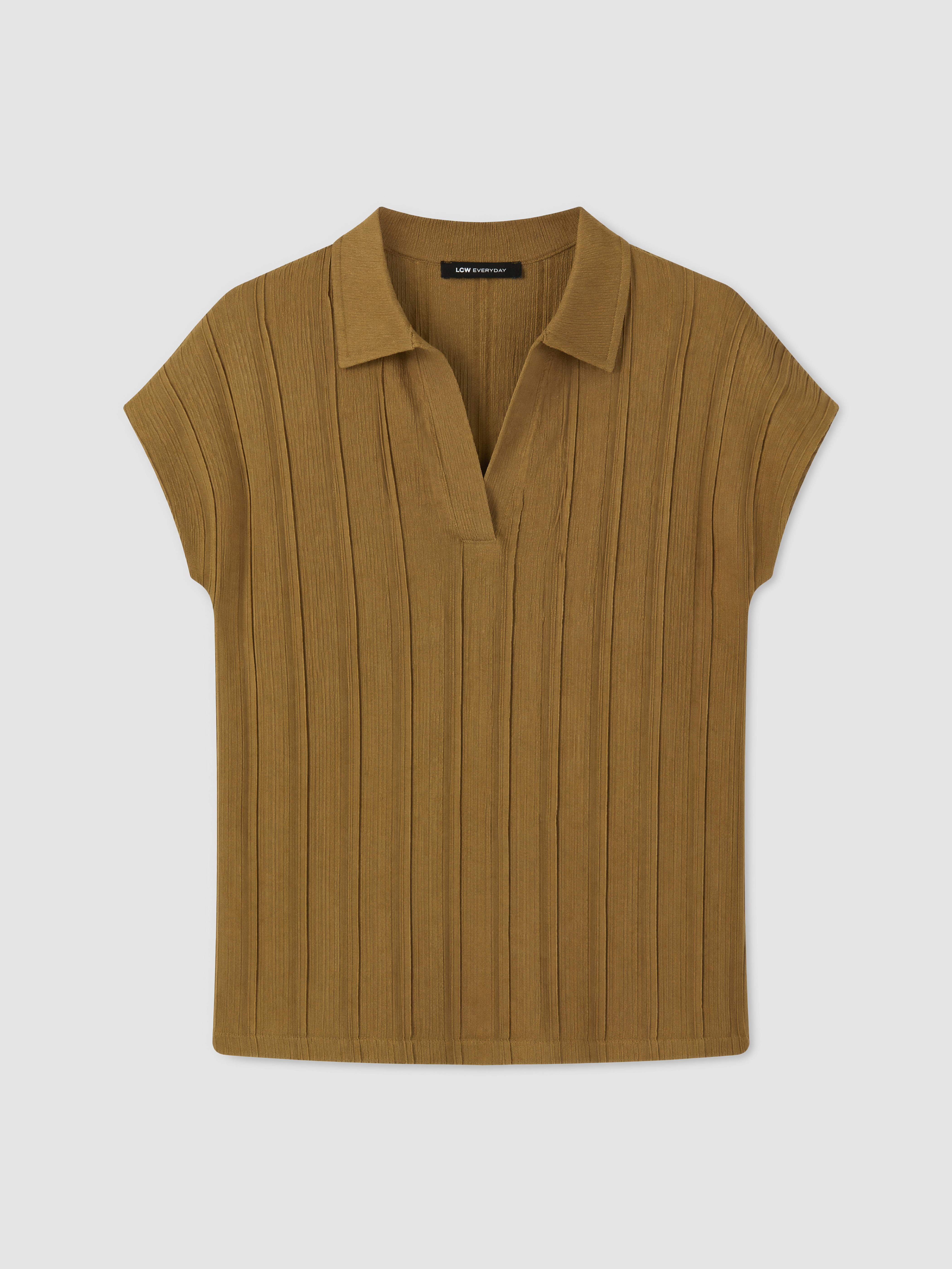 LCW EVERYDAY Polo Yaka Dokulu Bluz görsel 5